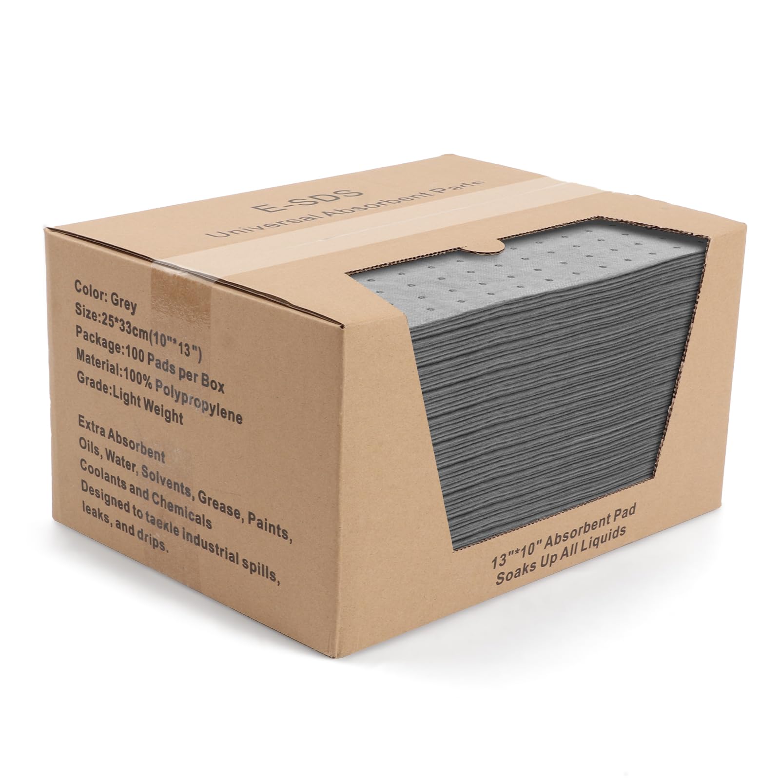 100 Piezas Almohadillas Absorbentes Aceite con Cartón, 25 x 33 cm Toallitas Absorbentes de Aceite para Garaje, Moto y Coches Clásicos (Grau, 100 Piezas con Cartón)