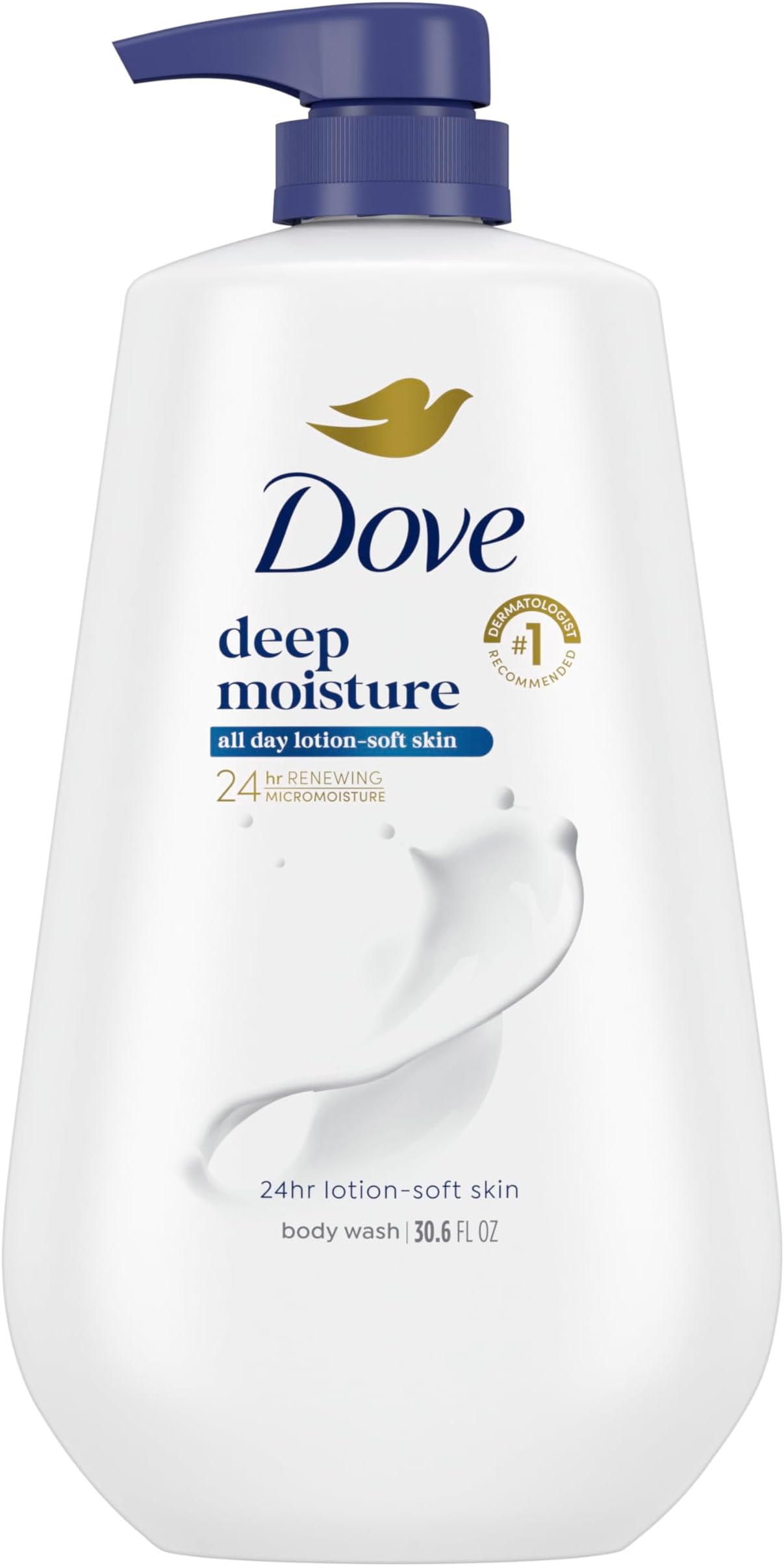 Body Wash Deep Moisture for 24hr Lotion-Soft Skin Moisture Moisturizing Skin Cleanser with No Sulfates No Parabens 30.6 oz