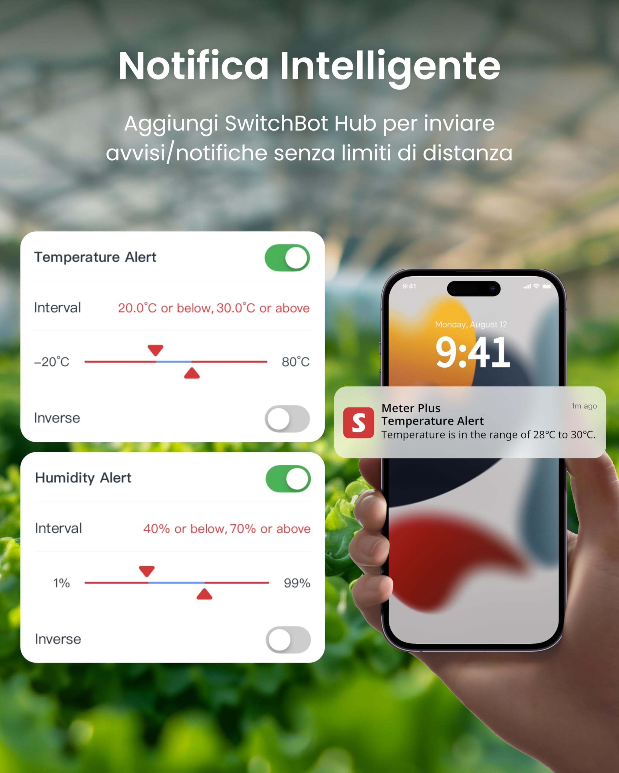SwitchBot Termometro Igrometro Bluetooth per Casa, Sensore di Temperatura e Umidità Interno con Memorizzazione Dati