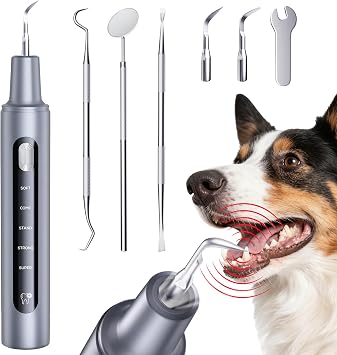 Pet Ultrasonic Dental Cleaner, Plaque and Tartar Remover, Teeth Cleaning Kit for Dogs and Cats