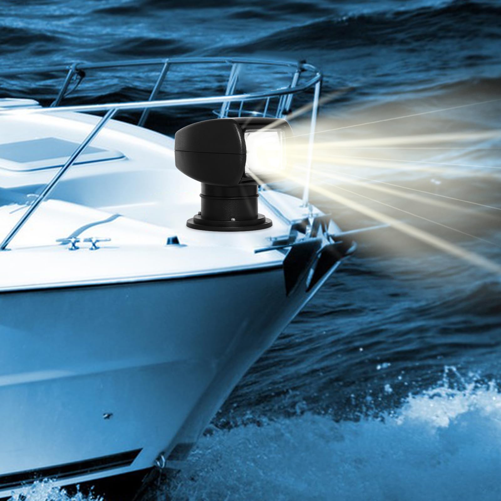 Treeisland Faro da lavoro, 12 V, 100 W, con telecomando, IP66, impermeabile, per barca, yacht