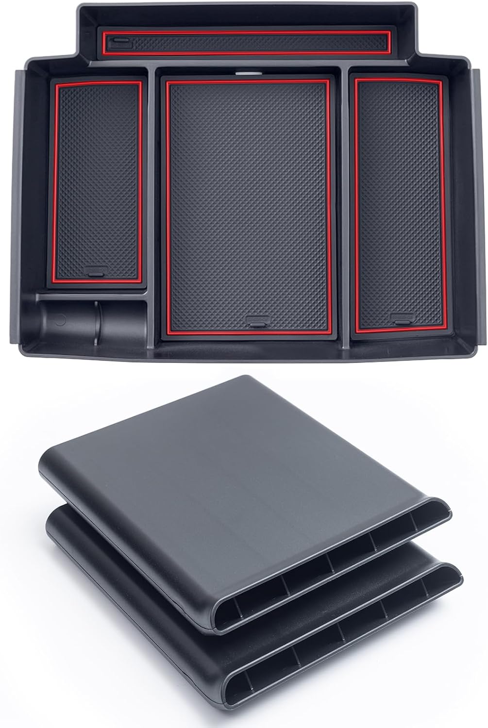 TOPINSTALL PowerSliding Console Red Tray and Under Seat