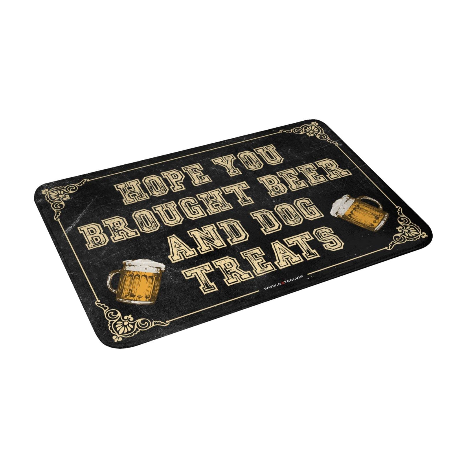 Zerbino per tenda Hope You Brought Beer e Dog Treats Mat Farmhouse Bagno Runner Tappeto (Dimensioni: 65 x 90 cm)