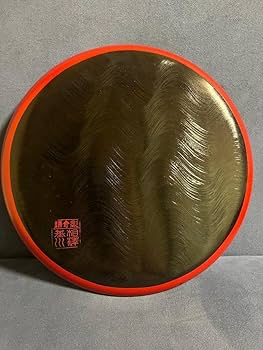 希少　鎌倉彫　和屋　木製漆器　丸盆　菓子盛り盆皿　古美術品　日本伝統工芸品 Amazon.co.jp: 高級品伝統工芸 鎌倉彫 相沢基水識 漆 お盆 丸盆