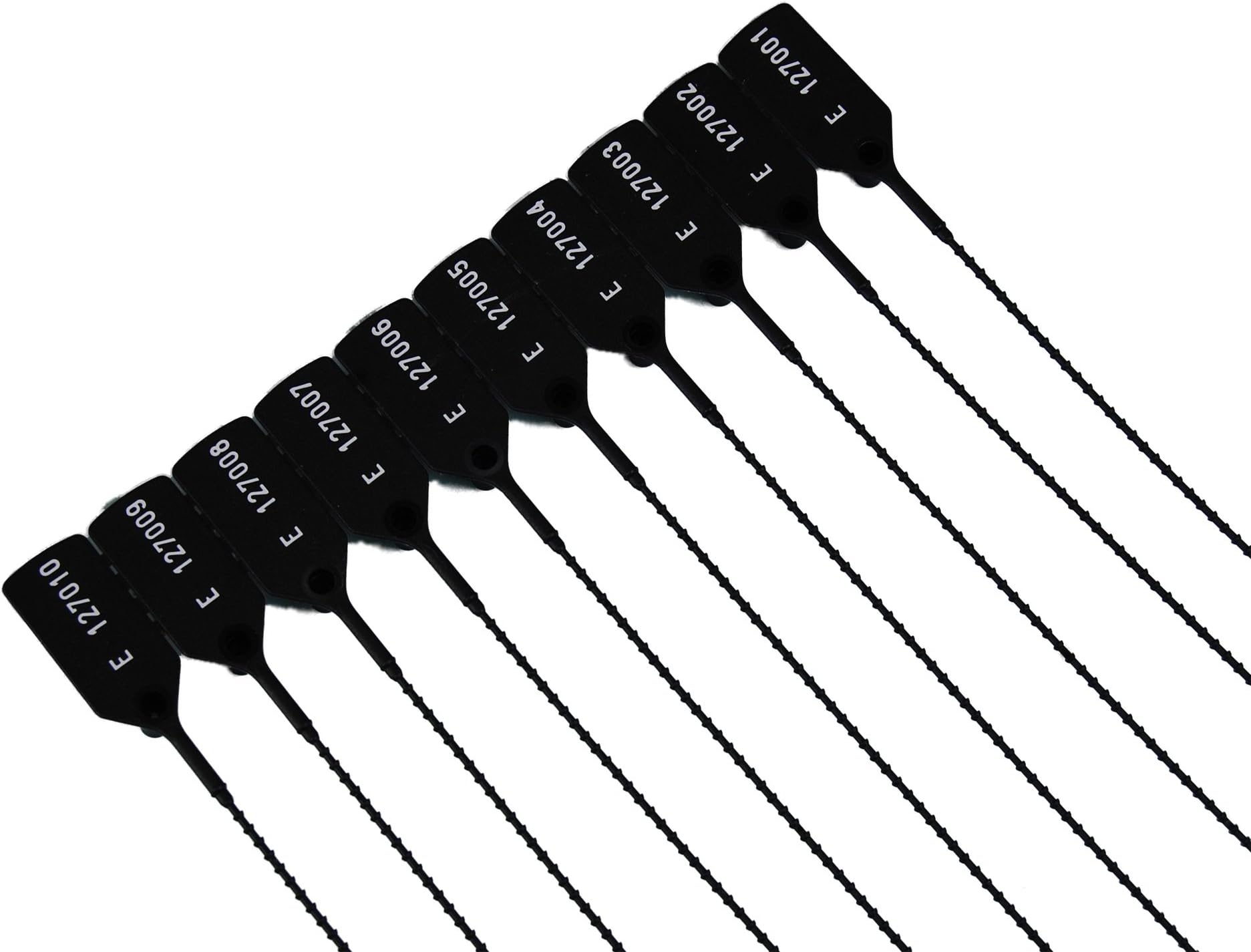100 x Black Security Tags - Numbered Pull Ties, Secure Anti-Tamper Seals for High-Security Applications