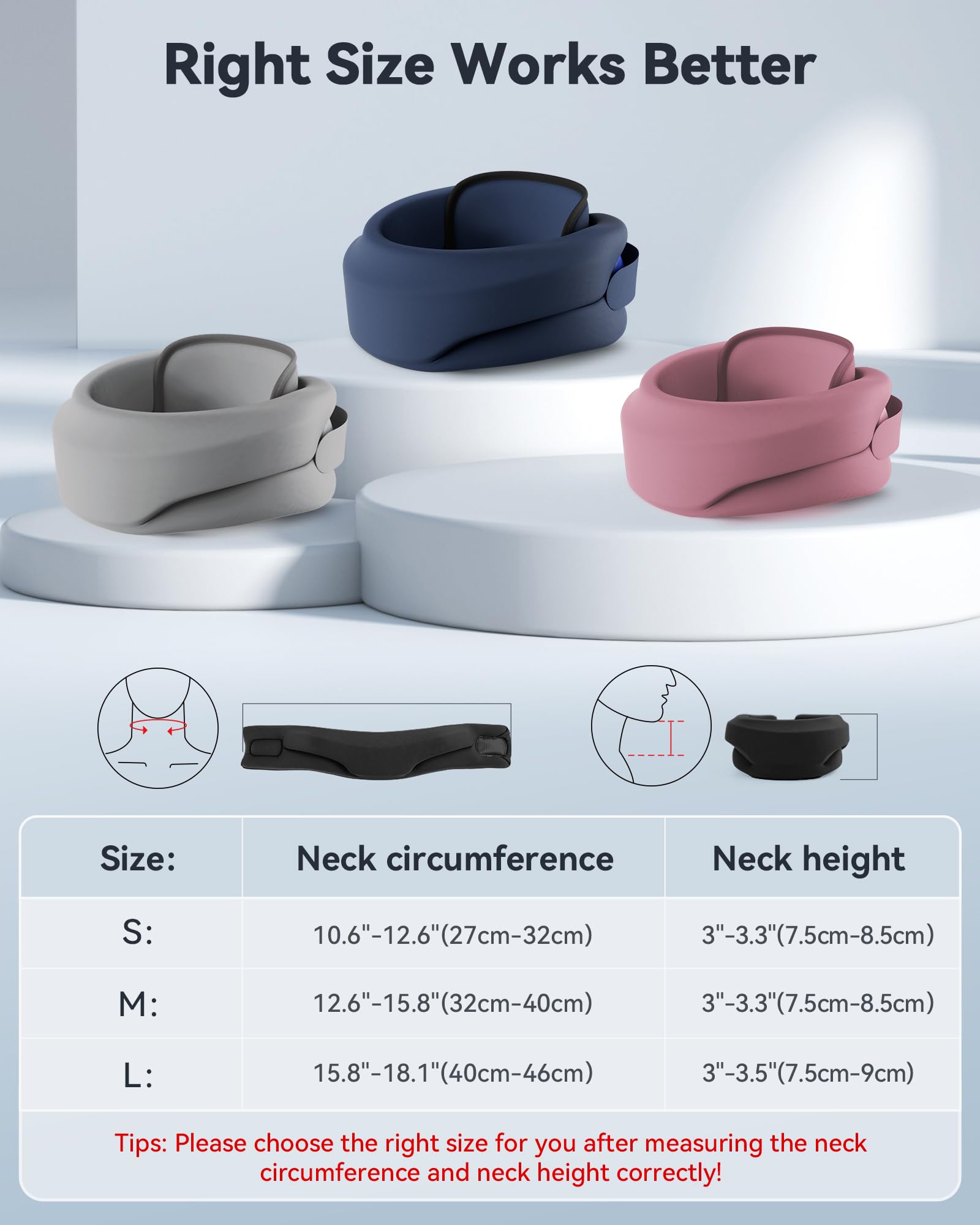 Cuello cervical calentado, soporte para el cuello con almohadilla térmica, color negro, tamaño grande, altura del cuello de 3.0 a 3.5 pulgadas, circunferencia del cuello 15.8-18.1 pulgadas