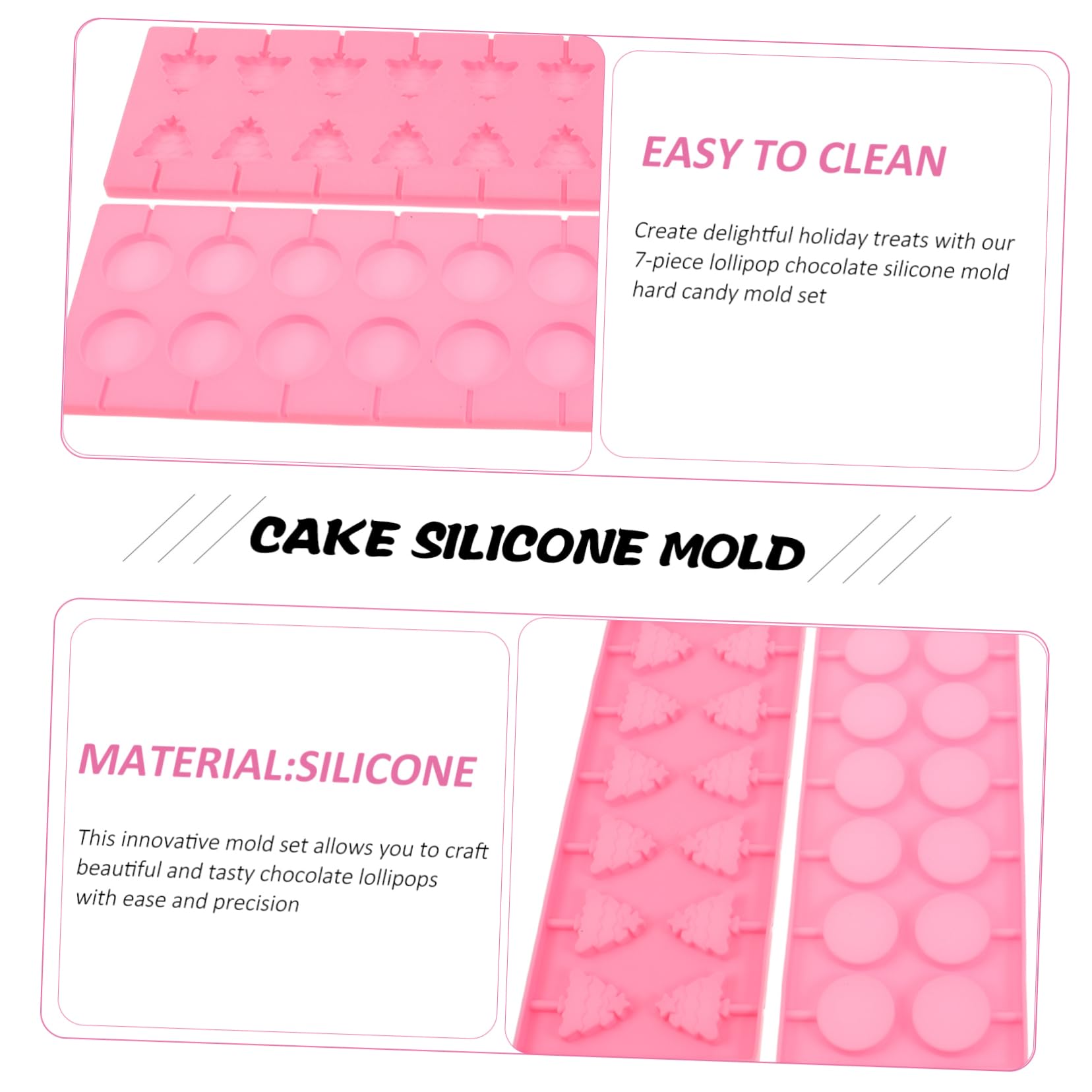 Moules à Chocolat en Silicone 1 Set Réutilisables pour Noël la Cuisine