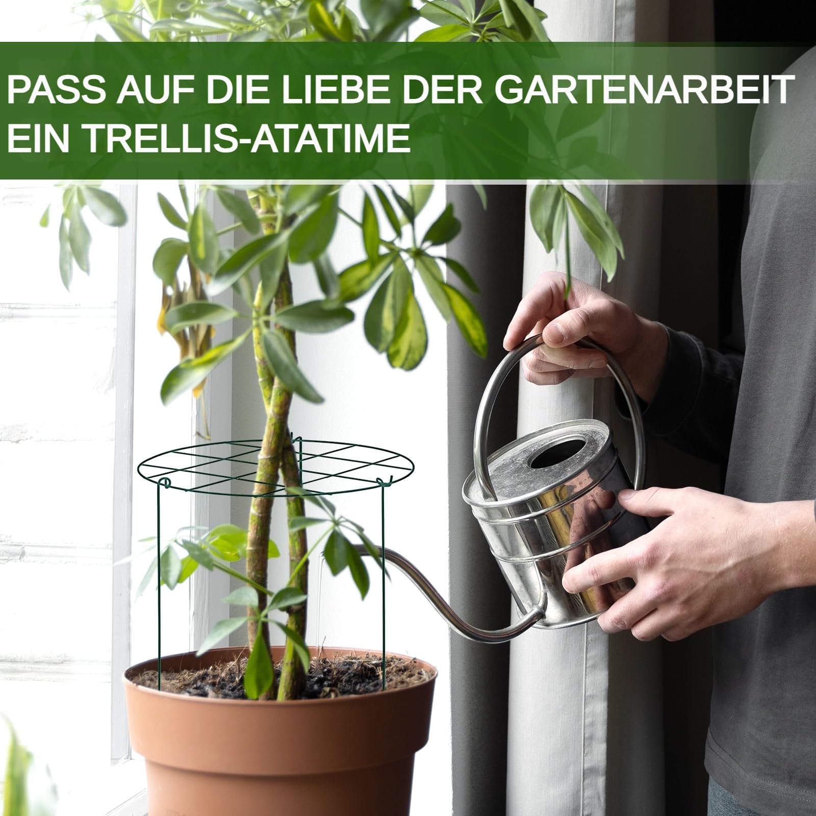 Sharplace 3 Stück Tomaten Kletterstütze Pflanzenstütze 45x35CM, Tomatenkäfig mit abnehmbarem Spalier, Metall-Gartenpflanzenpfähle, Pfingstrosen-Käfige für Rosen, Gemüse, Blumen, Gurken, Kreise-Grün