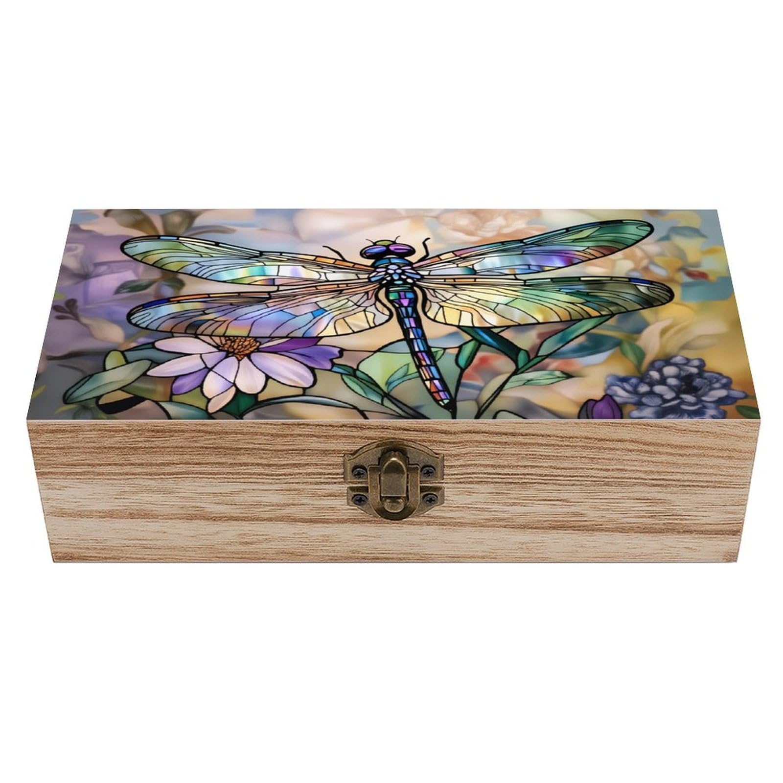 asbwuo Elegant Dragonfly Vintage Wooden Keepsake Box