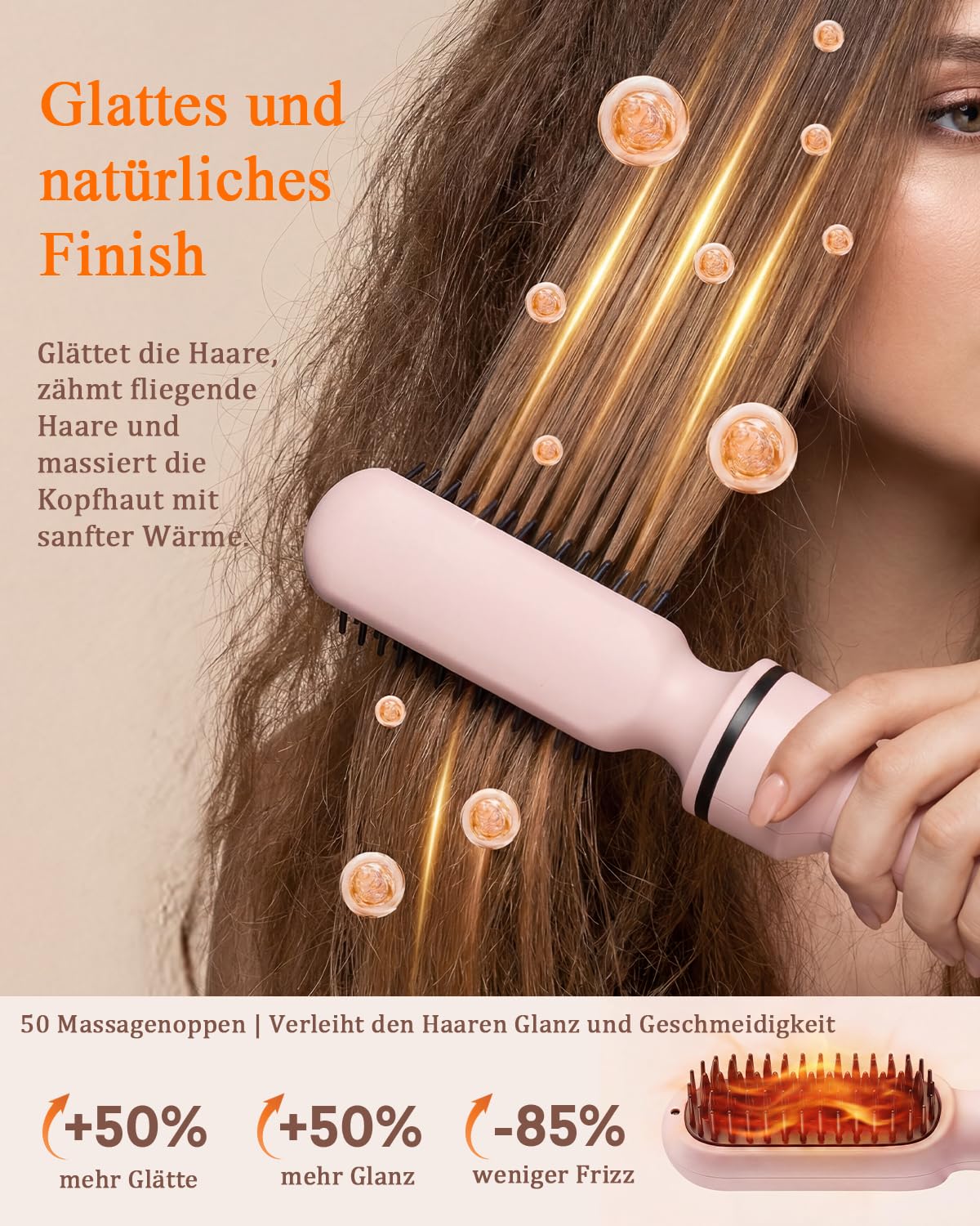 6-in-1Hairstyler, Lockenstab Automatisch Anzug, Glätteisen, Glättbürste, Wellen-Curling-Sticks, Ionen föhn, 25S Schnellheizung， für alle Anlässe und Reisen