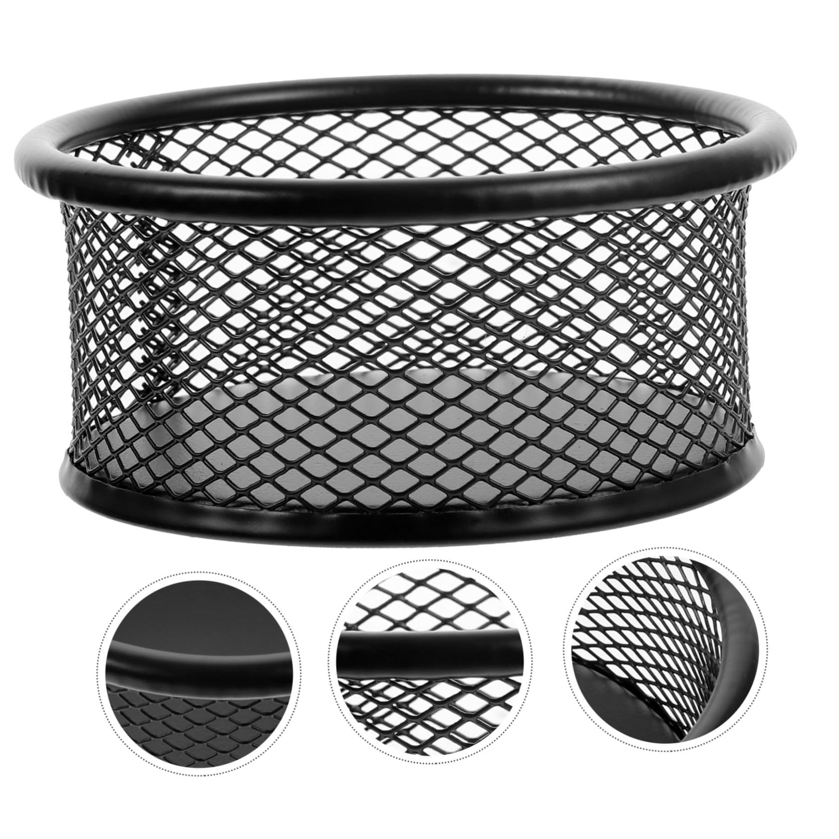 Uonlytech Porta Clips Metálico de Malla Negra, Soporte Organizador Compacto para Escritorio, Resistente y Multifuncional para Oficina, Hogar y Material Escolar, 12 Piezas