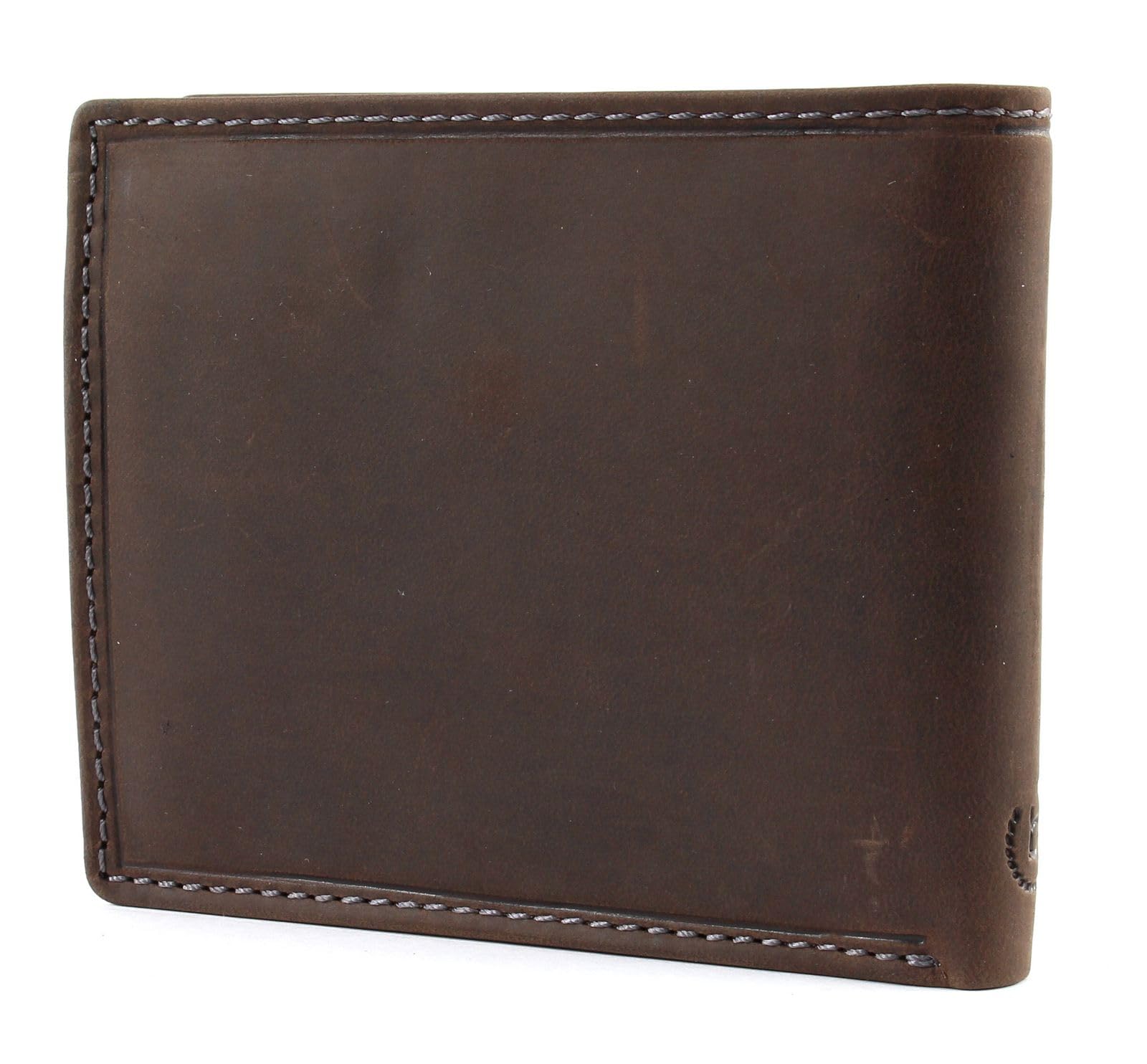 bugatti Hunter RFID Coin Wallet with Flap Metal Logo 8CC Brown