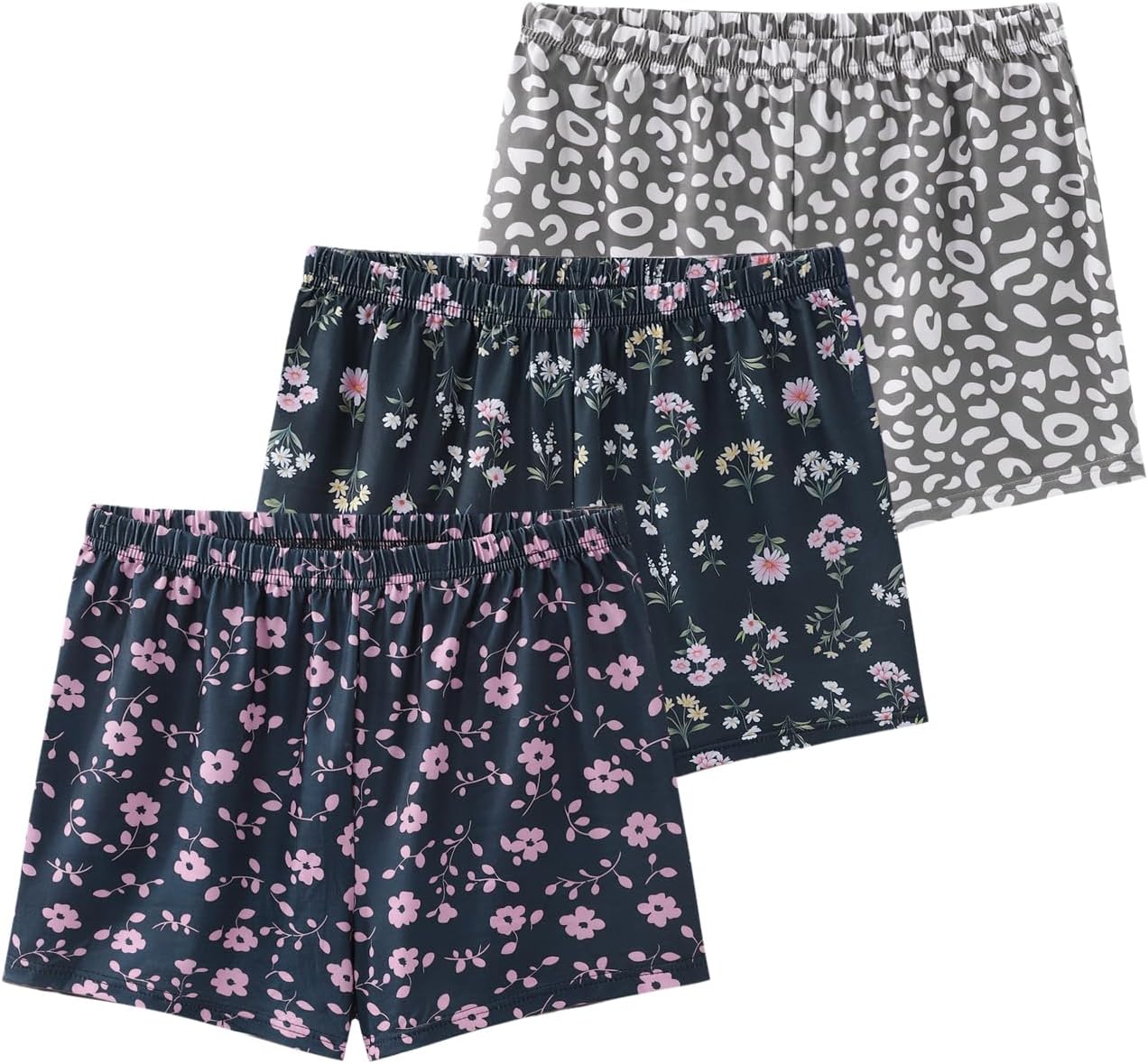 VENTELAN 3 Pack Womens Ultra-Soft Pajama Shorts Adjustable Waistband Sleepwear(Available in Plus Size) S-XXL - Image 5