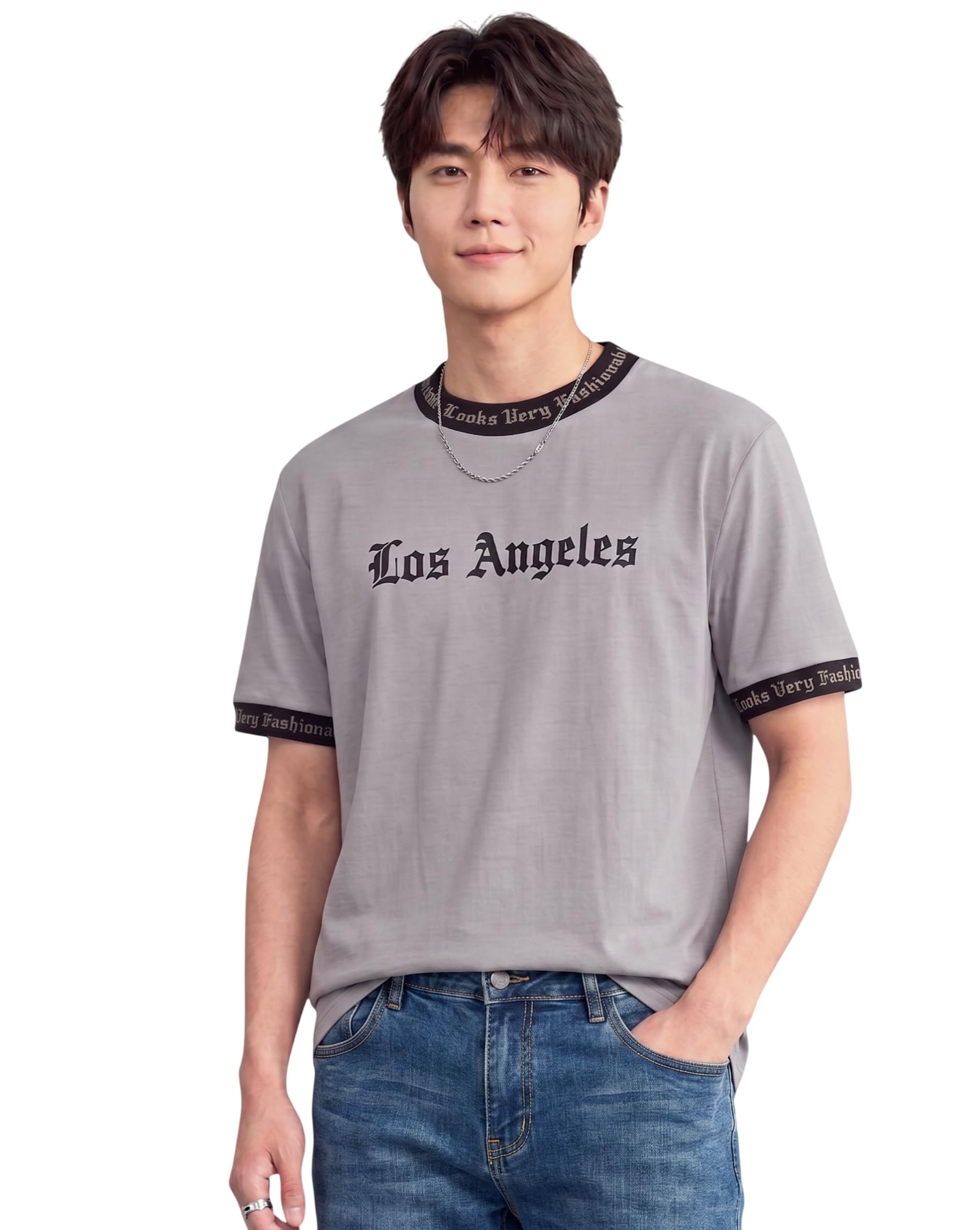 lymio T-Shirt for Men | Men's Round Neck T-Shirt | Slim Fit Casual Tee for Men | Printed Short Sleeve Cotton Blend | Streetwear Ready (Packs Also Available) (SSM-T1-T4)-picture-50