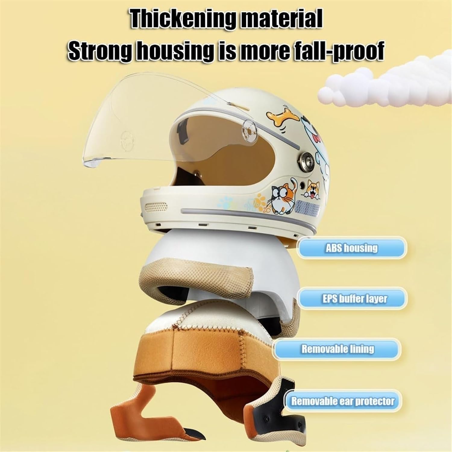 DOT Approved Kids Motorcycle Full Face Helmets Toddler Bike Helmet Scooter Bicycle Helmet 2-14 Years Old Youth Racing Integrated Go-Kart Dirt-Bike ATV Moped Helmet