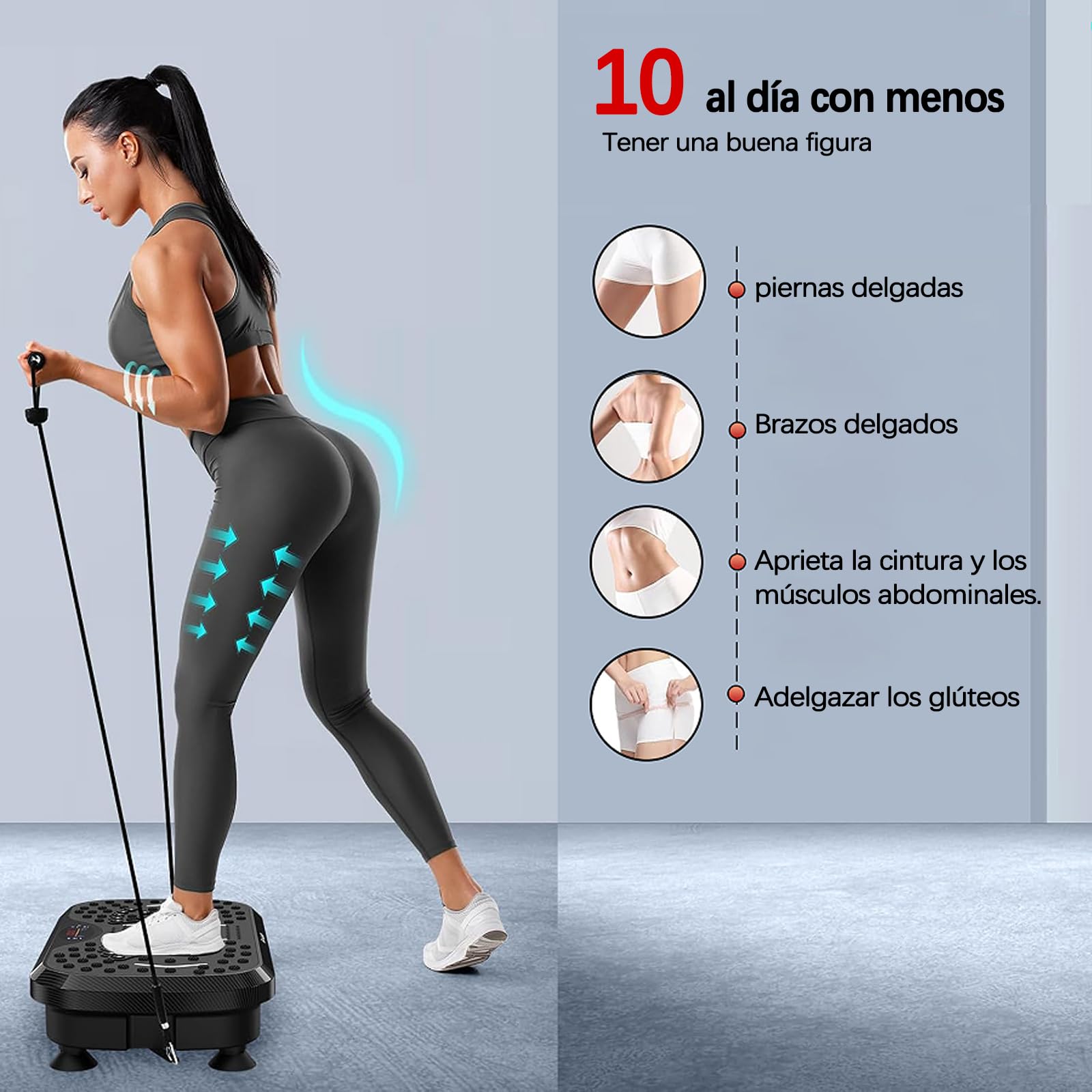 FITSUPPORT Plataforma Vibratoria, Plataforma De Placa de Vibración Mejorada 2025 para Drenaje Linfático, 120 Velocidades Ajustables con Capacidad De 450 Libras, Adecuada para Hombres y