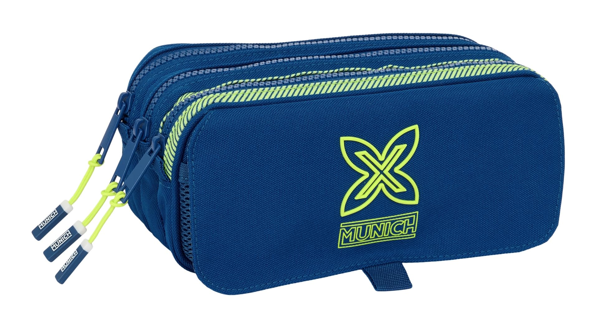 Safta Munich North – Triple Big Pencil Case, Children's Pencil Case, Ideal for School Age Children, Comfortable and Versatile, Quality and Resistance, 21.5 x 8 x 10 cm, navy, M, Casual
