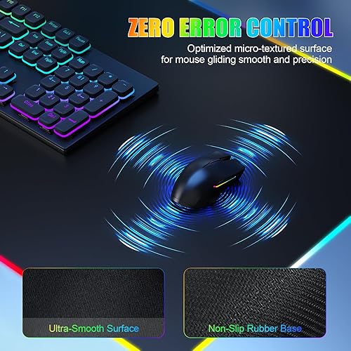 Miniatura 5 de Alfombrilla de mouse con soporte para teléfono, alfombrilla de escritorio de carga inalámbrica, alfombrilla de mouse RGB para juegos para oficina en
