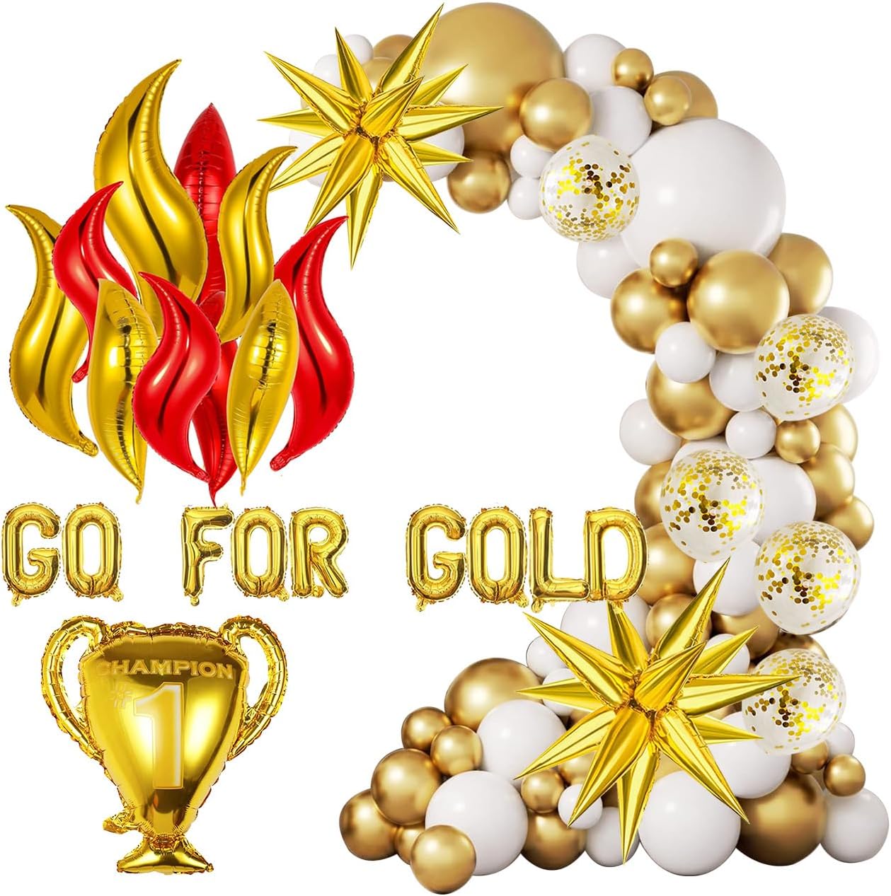 Sponsored Ad - Sports Balloons Themed Decorations,Champion Foil Balloons,Go For Gold Balloon Party Decor,Soccer Ball Basketball Football Party Supplies,2025 Sports Birthday Game Football Party Decorations