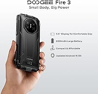 Vista 2 de DOOGEE Fire 3 Android 15 Teléfono resistente desbloqueado, batería de 8350 mAh, 12 GB + 64 GB/2 TB, teléfono inteligente resistente Octa Core, Gris