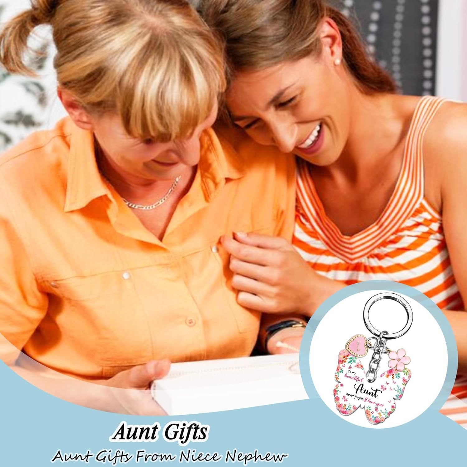 OEHEDOU Aunt Gifts Auntie Gift Ideas Aunts Birthday Gifts From Niece Nephew Butterfly Aunt Keychain Christmas Gift For Auntie Best Aunts Present For Birthday Christmas Valentines Day Easter - Image 6