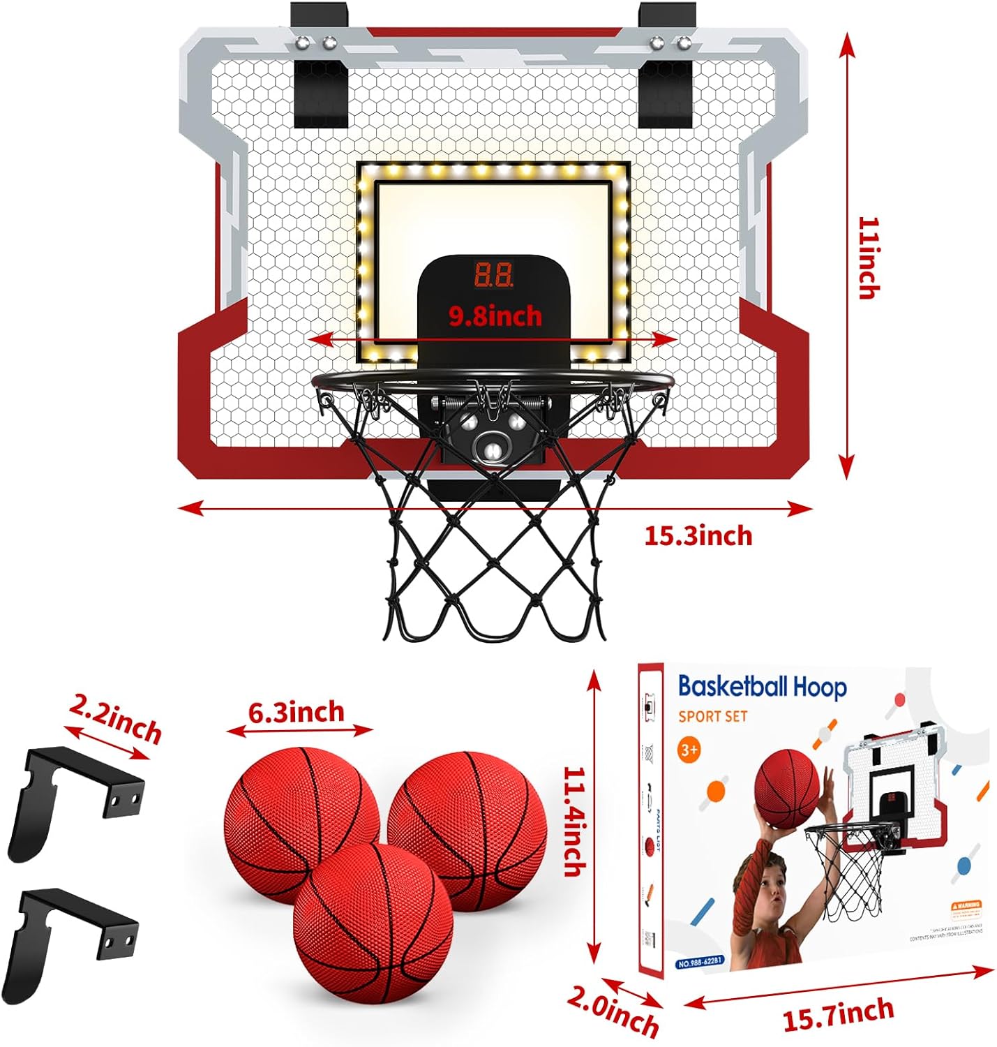 Over The Door Basketball Hoop, Basketball Toys Gifts Ideas for Man Kids Teens Boys Girls