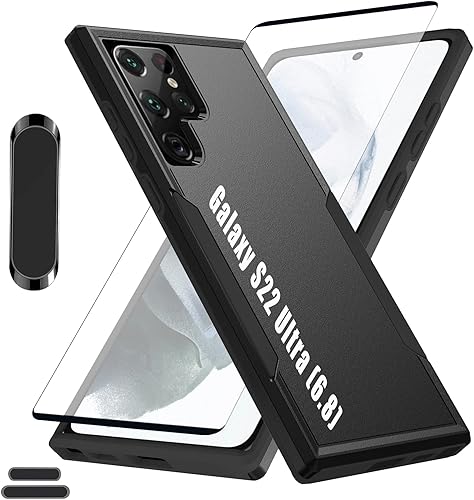 Funda híbrida de doble capa para Galaxy S22 Ultra de 6.8 pulgadas, resistente a los golpes, resistente a los golpes, con 1 soporte magnético para