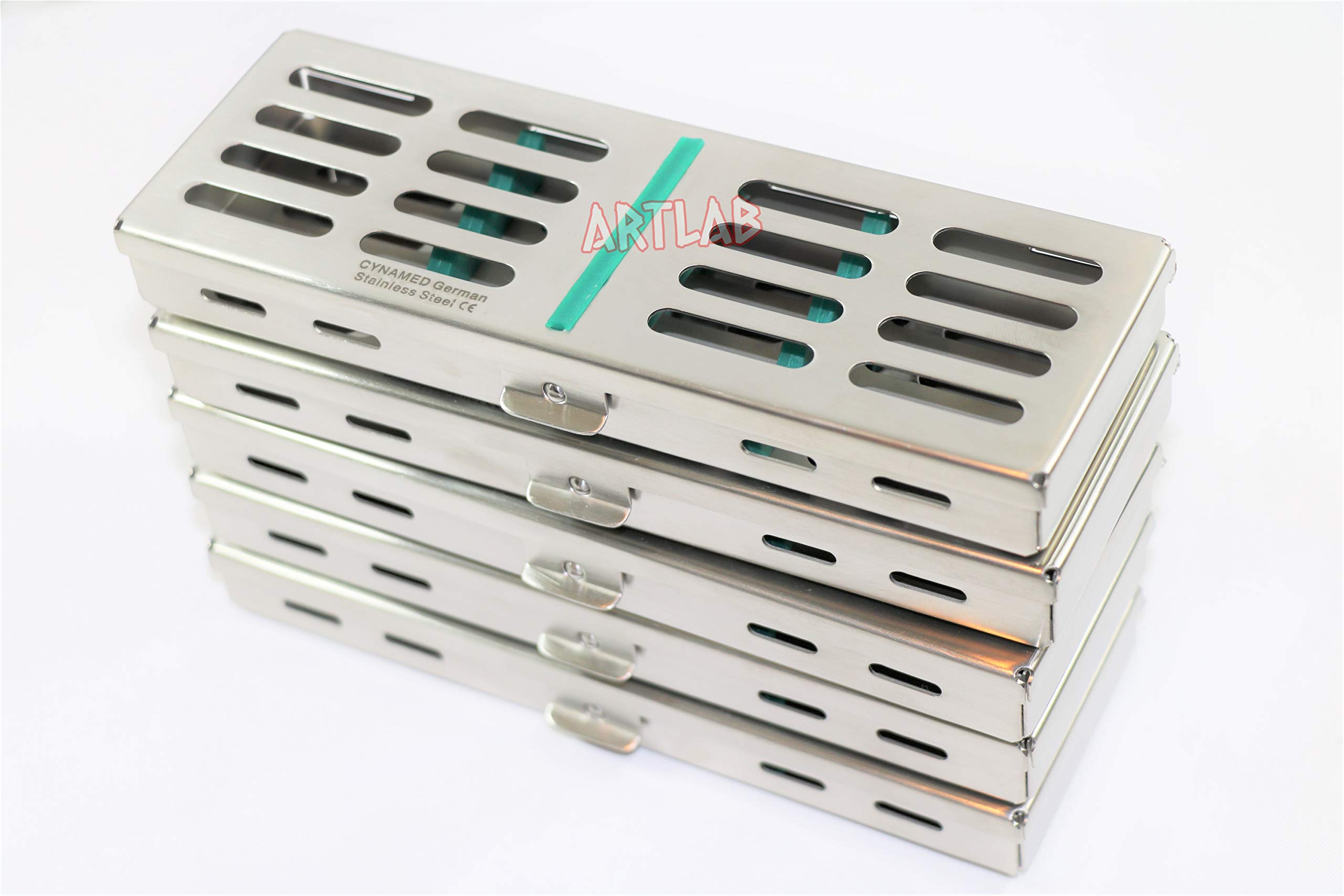 Sterilization Cassette for 5 Instruments AUTOCLAVABLE German Stainless Green 5 EA for Dental and Veterinary Instruments CYNAMED
