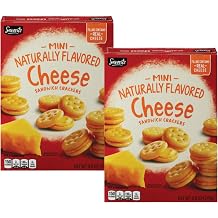 2 Boxes - Naturally Flavored Cheese Mini Sandwich Crackers 8.8 oz Each Box Delicious Baked Snack Crackers, Perfect for On-the-Go, Lunches & Parties