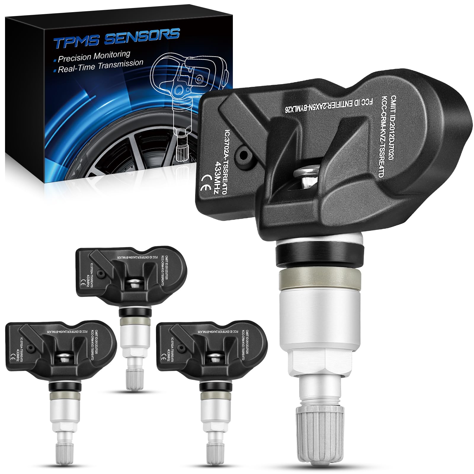Photo 1 of YZHIDIANF 36236798726 Pre-Programed Tire Pressure Sensor Fit for:-BMW for:-Mini 530i 530xi 740i 328i 128i 335i M3 M5 M6 X3 X5 X6 Z4 Cooper 2002-2014, 433MHz TPMS Sensor (4)