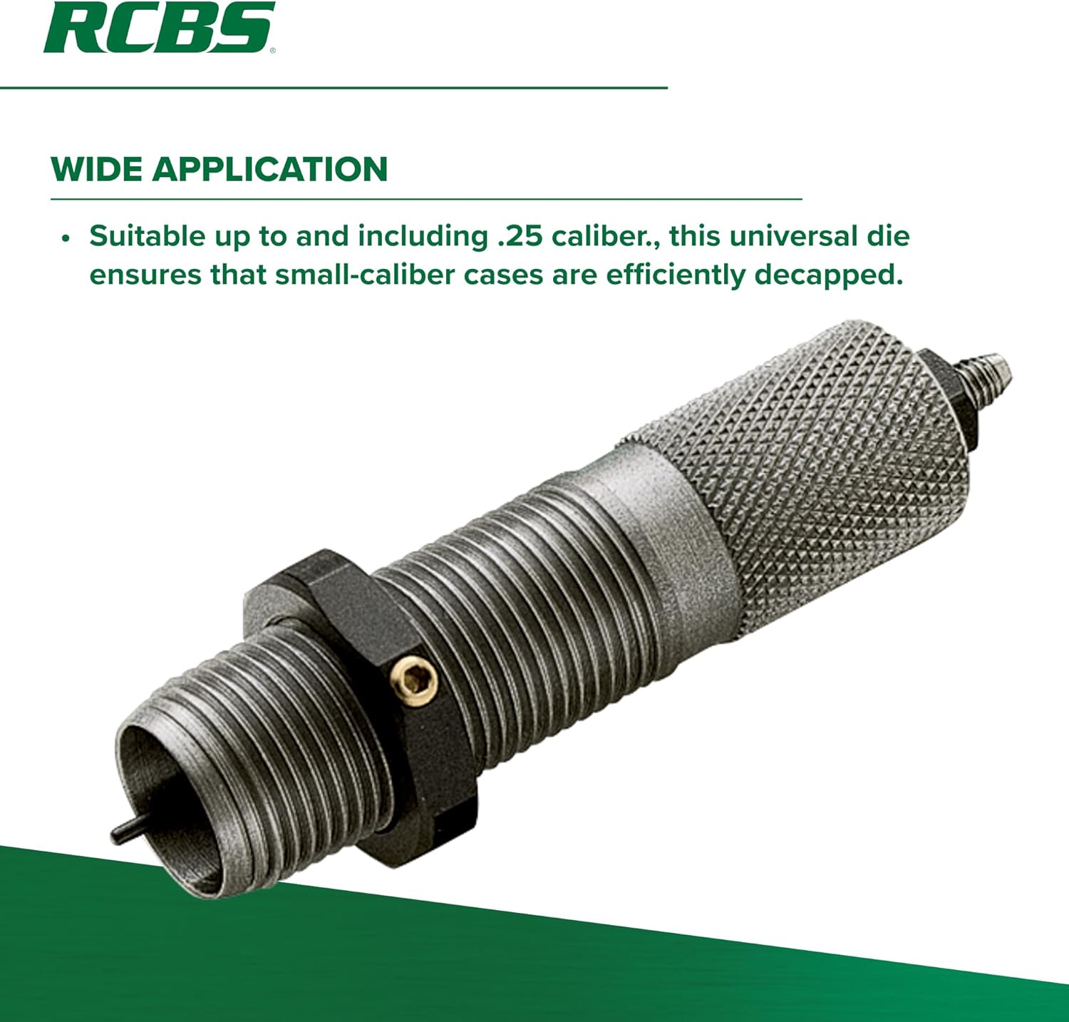 RCBS Decap Die .22-.25 Cal, Universal Decapping Die for Small Caliber Cases