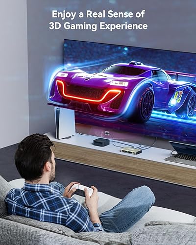 Miniatura 5 de Interruptor HDMI 3 en 1 salida 4K 60Hz, GANA HDMI Splitter Switcher con control remoto, concentrador de caja de interruptor HDMI 2.0 de aluminio