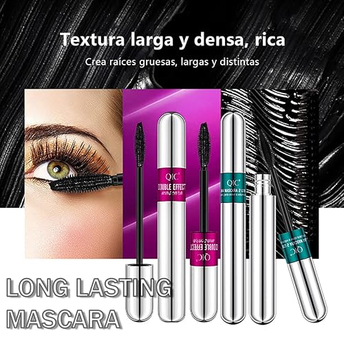 Miniatura 5 de 2 máscaras 2 en 1 Vibely 5 veces más largas, impermeables, para pestañas, efecto natural de alargamiento y engrosamiento, sin aglomeración, fibra de