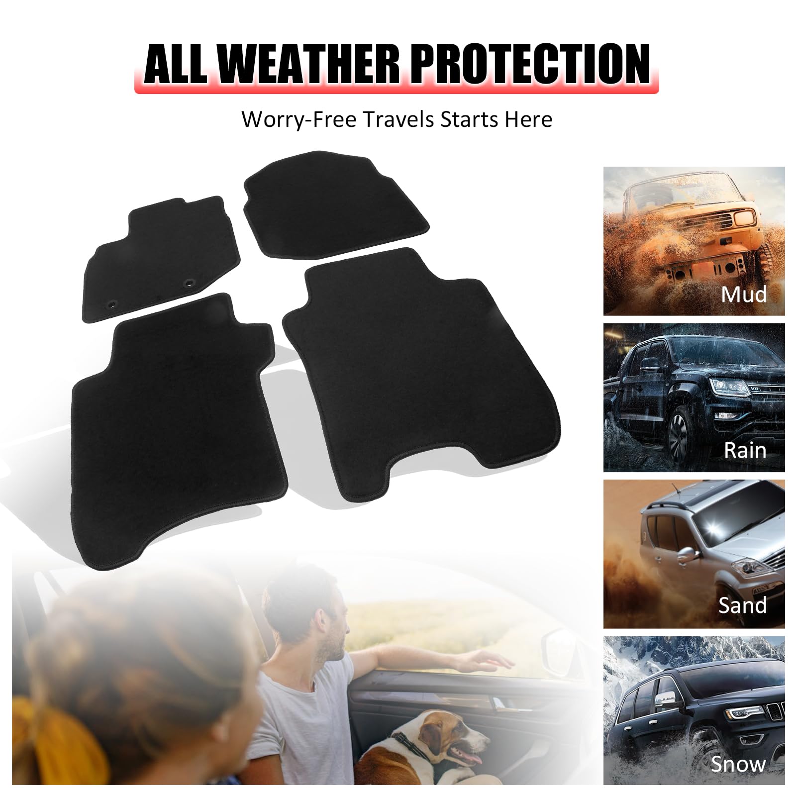 Amazon.com: Fit 2009-2013 Honda Fit Nylon Black Floor Mats Full