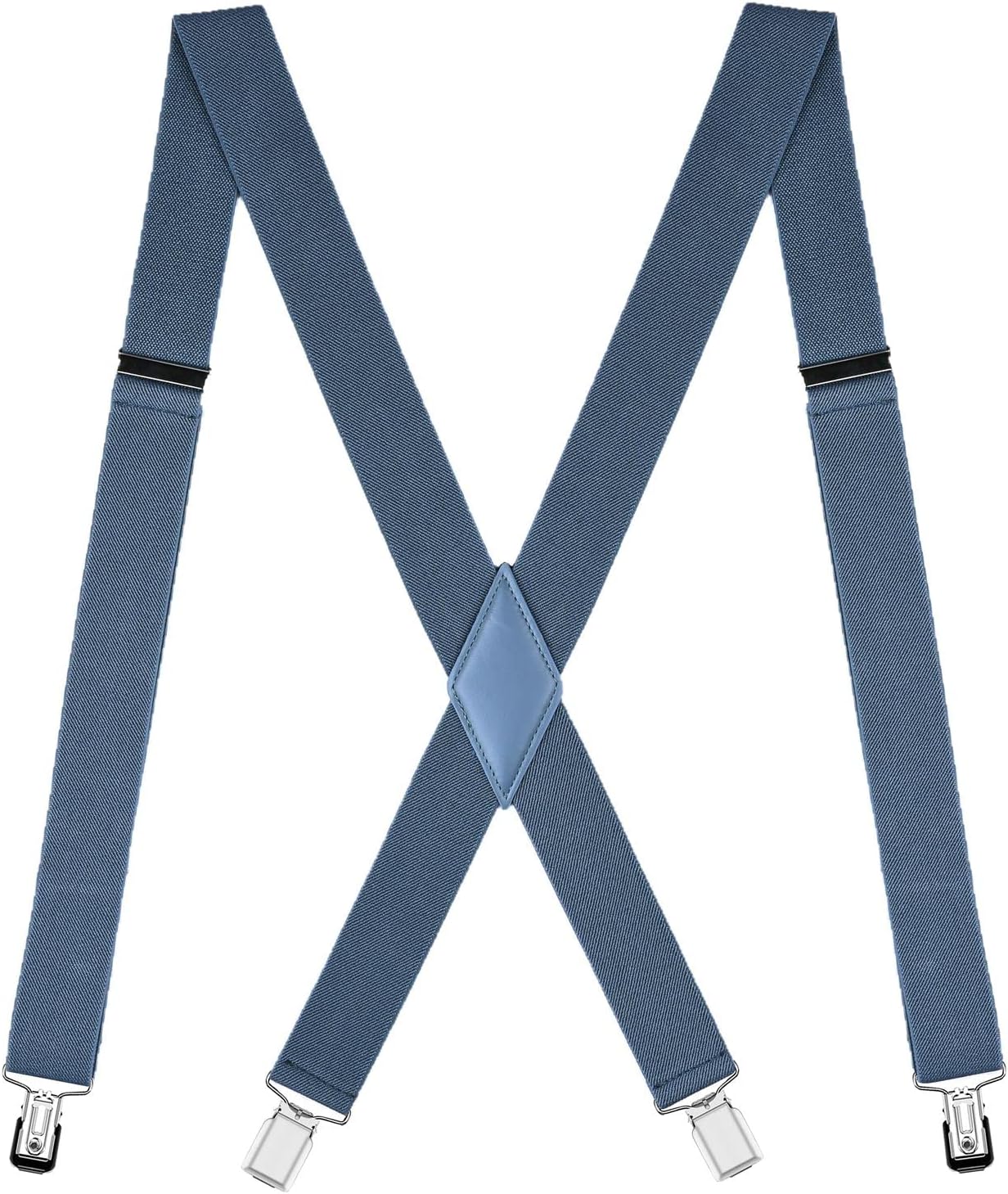 Mens Suspenders X Back Adjustable 1.4'' Wide with Heavy Duty Clips
