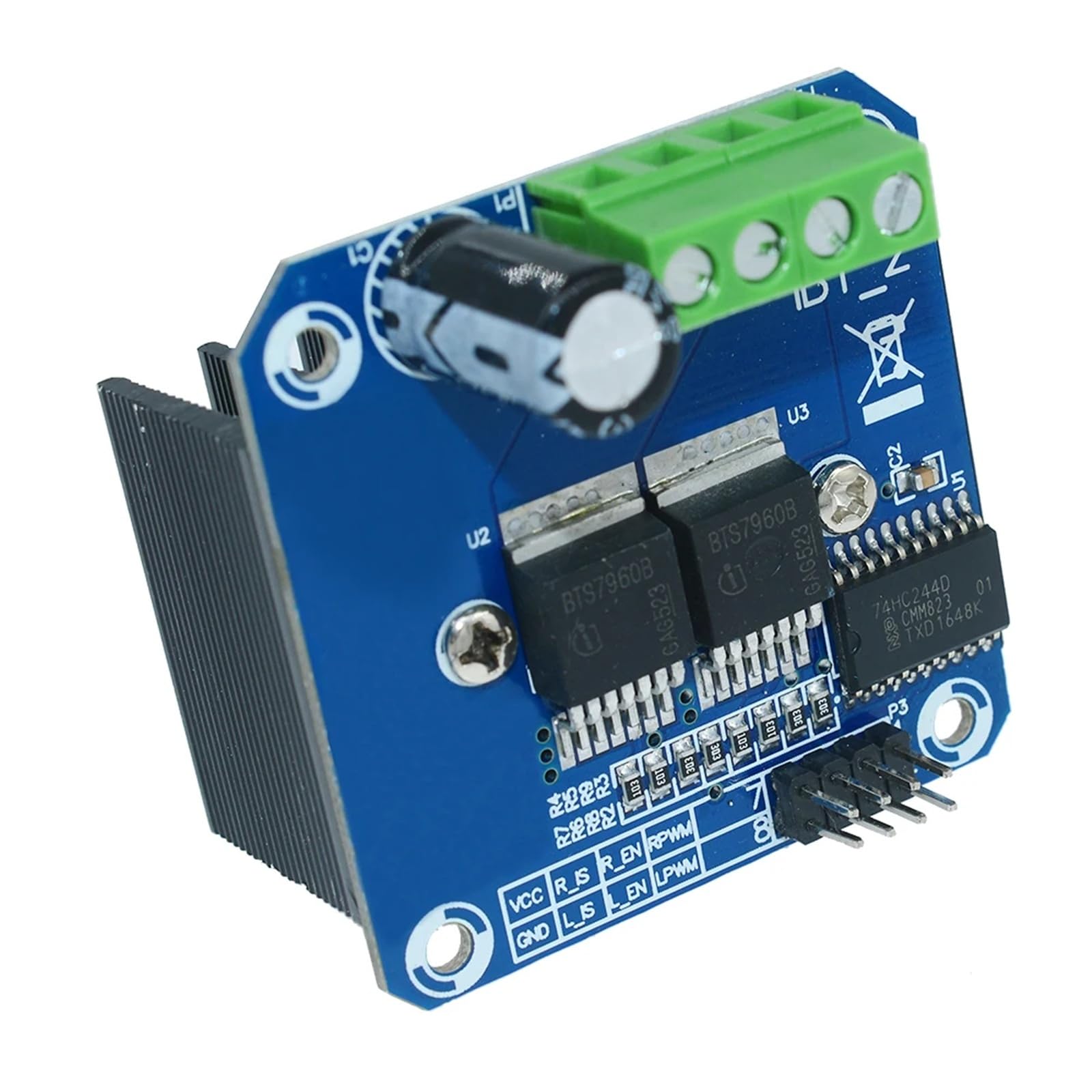 Module BTS7960B double pont en H pour motoriser une voiture intelligente télécommandée - 7