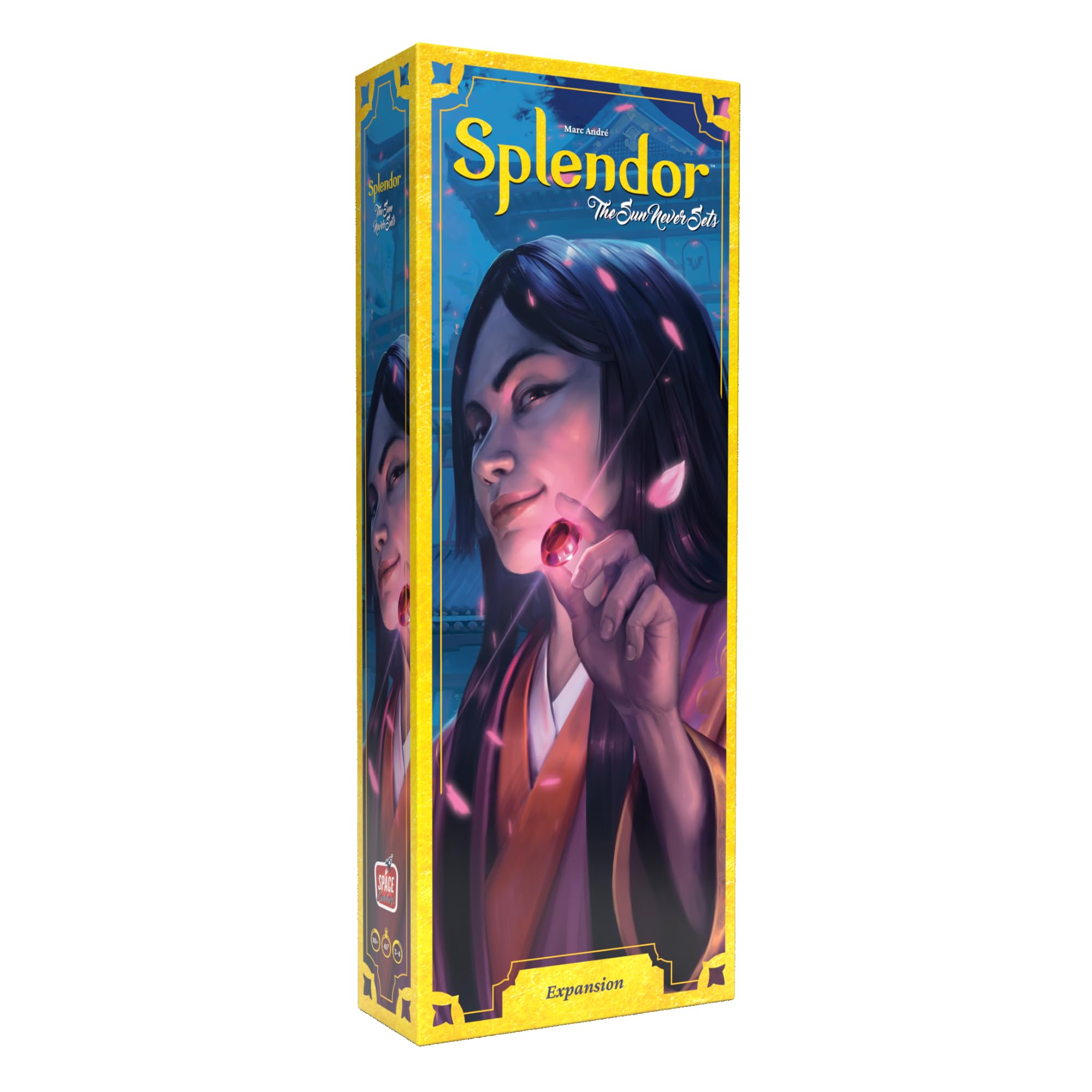 Splendor The Sun Never Sets Board Game Expansion - Enhance Gameplay with New Strategies & Challenges, Fun for Families, Kids & Adults, Ages 10+, 2-4 Players, 45 Min Playtime, Made by Space Cowboys