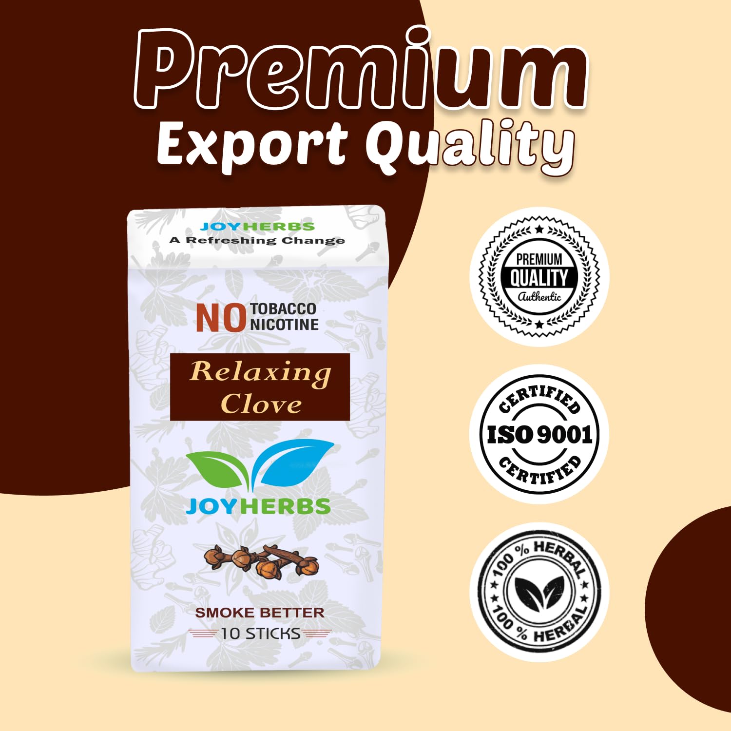 Amazon.com: JOYHERBS Clove & Regular Natural Herbal Cigarettes - Blend of  Herbs - Tobacco and Nicotine Free 1 Pack