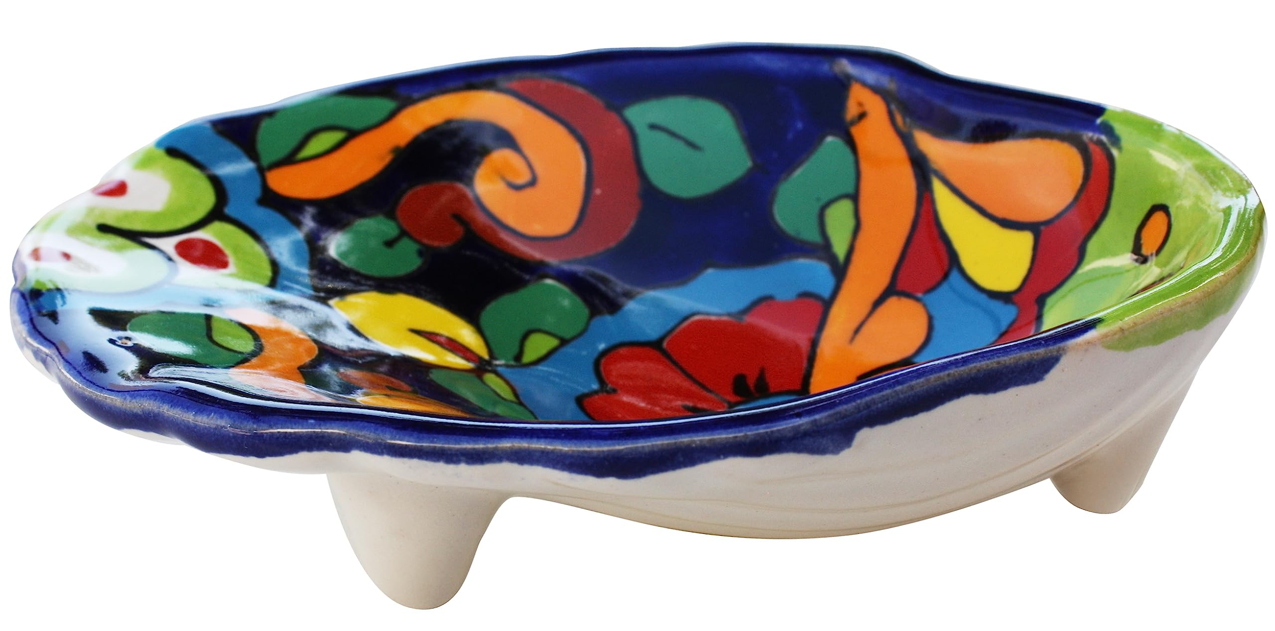 Fine Crafts Imports Mexican Talavera Rainbow Oyster Soap Dish