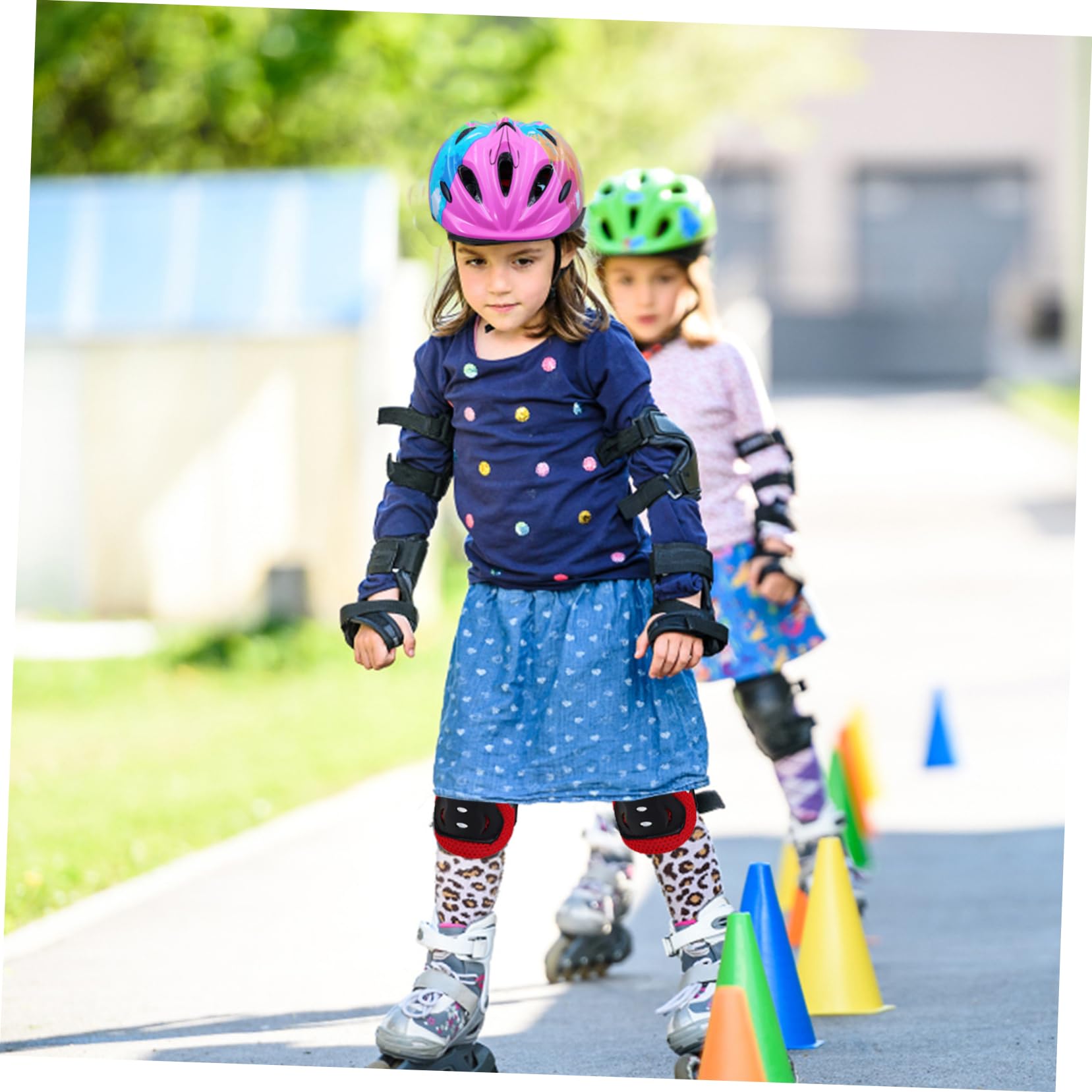 BESPORTBLE 2pièces Casque De Vélo pour Garçon Fille Casque De Protection Ajustable Et pour Activités De Plein Air Motif Floral