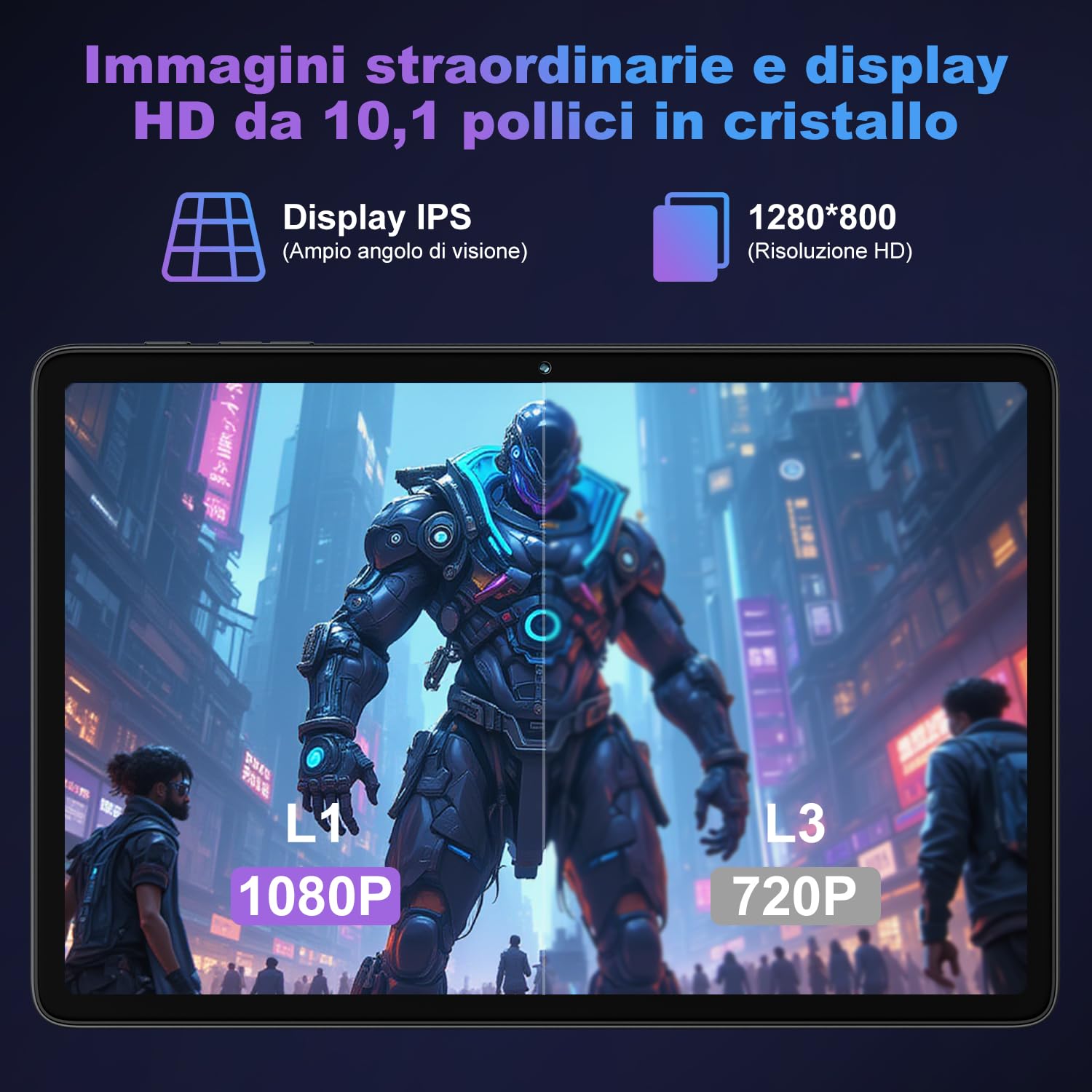 Tablet 10 Pollici Android 15 con Gemini AI, 22GB RAM + 128GB ROM+2TB Esp., Octa-Core, 5G WiFi, BT 5.0, 8000mAh, Widevine L1, Fotocamera 8/5 MP, Tastiera Mouse Custodia, Corpo in Metallo - Grigio