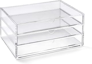 OSCO Large Clear Acrylic Triple Drawer
