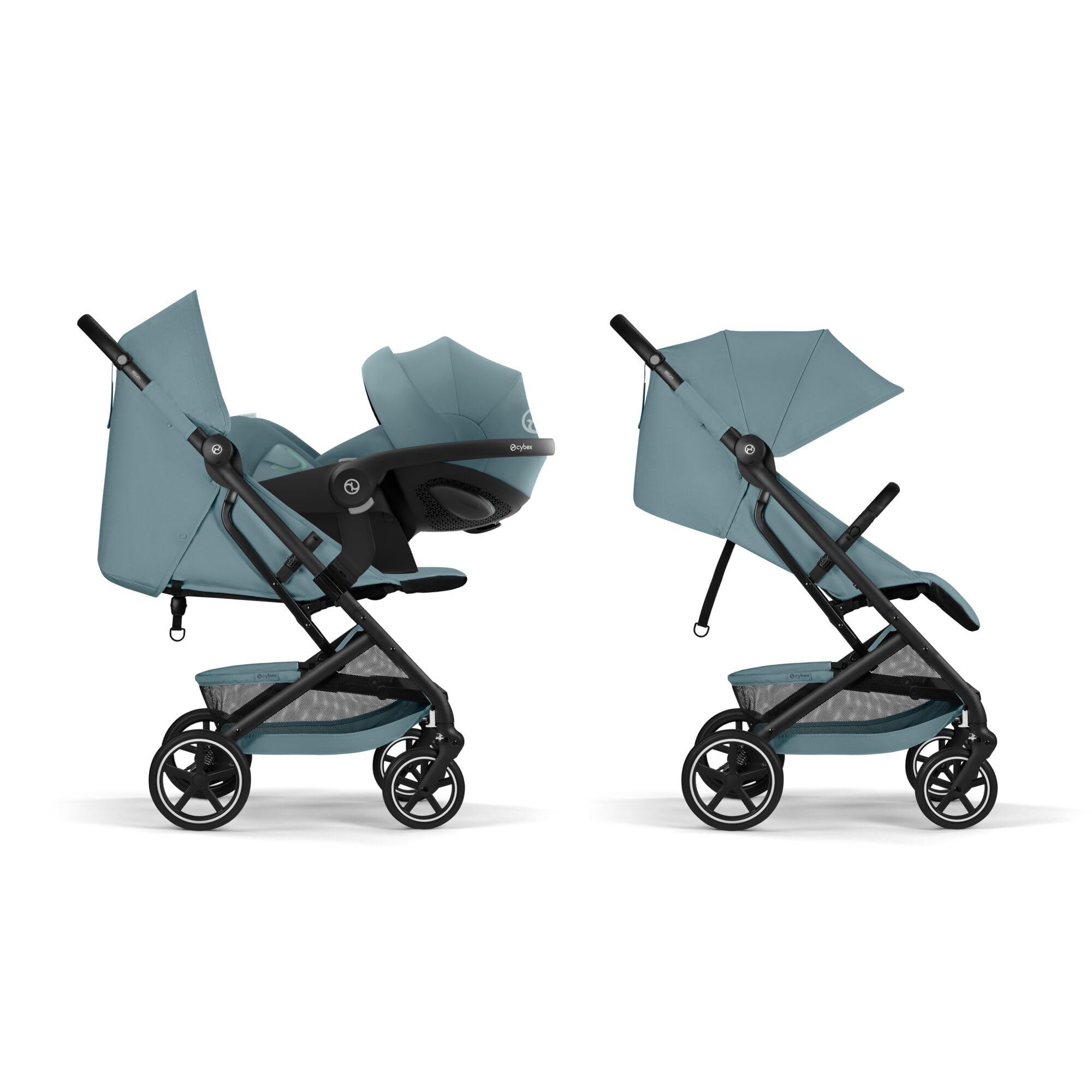 CYBEX Gold Wózek dziecięcy BEEZY z ergonomiczną pozycją leżącą, Od urodzenia do ok. 4 lat (maks. 22 kg), Kompaktowe składanie, Jednoręczny system pasów, Stormy Blue