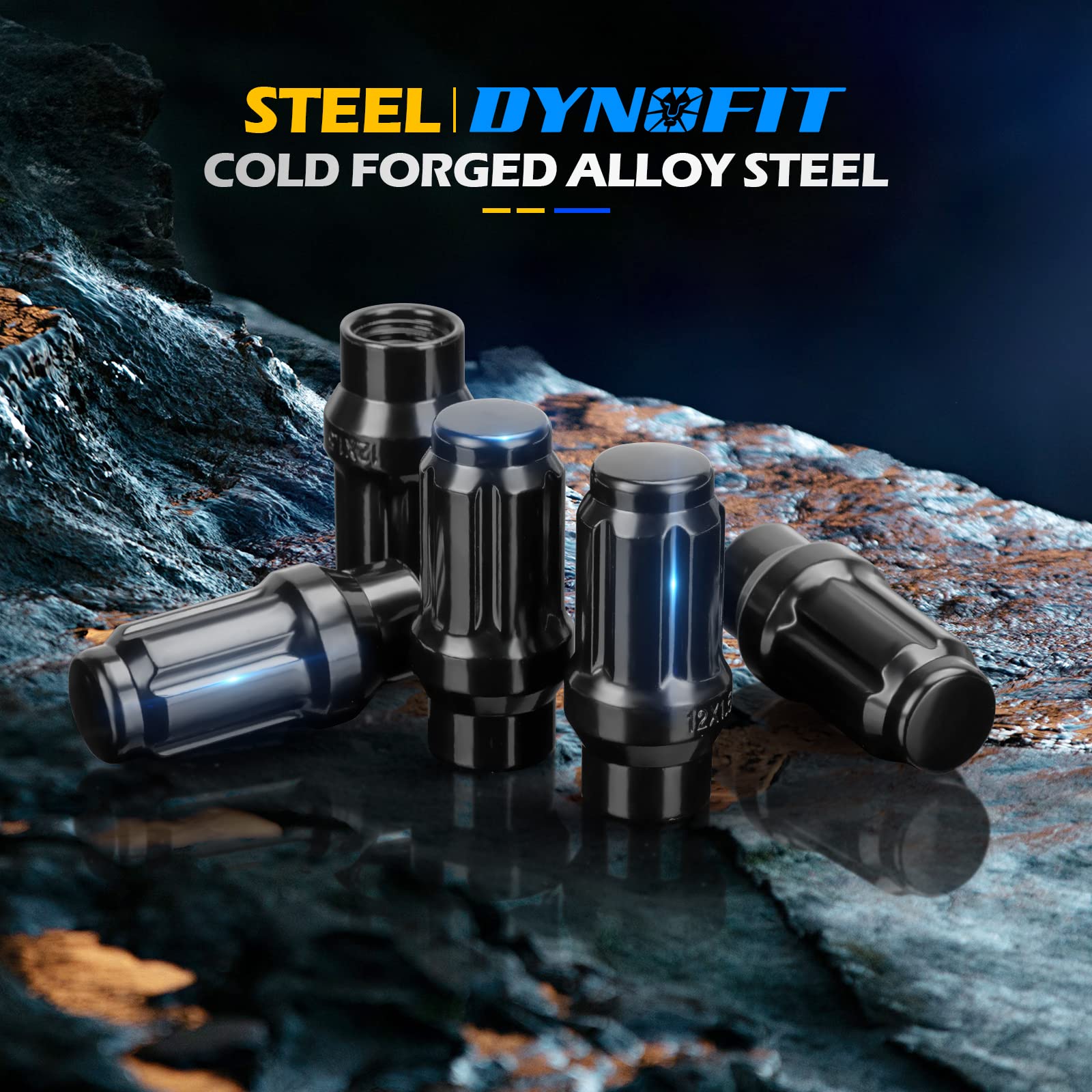 Dynofit 12mmx1.5 ET(Extended) 6 Spline Lug Nuts for 6 Lugs Aftermarket