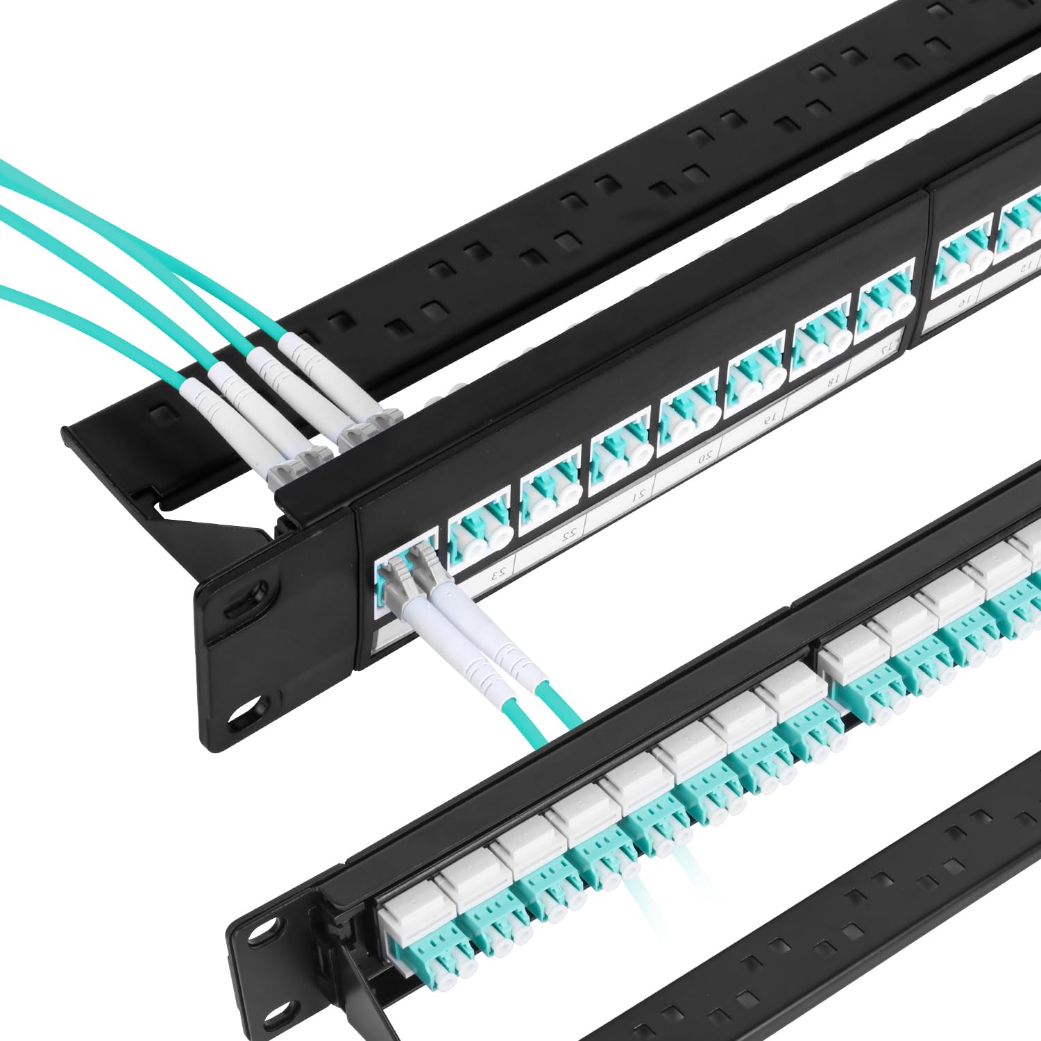 Pannello patch in fibra multimodale LC OM3/OM4 a 48 porte 1U, rack da 48