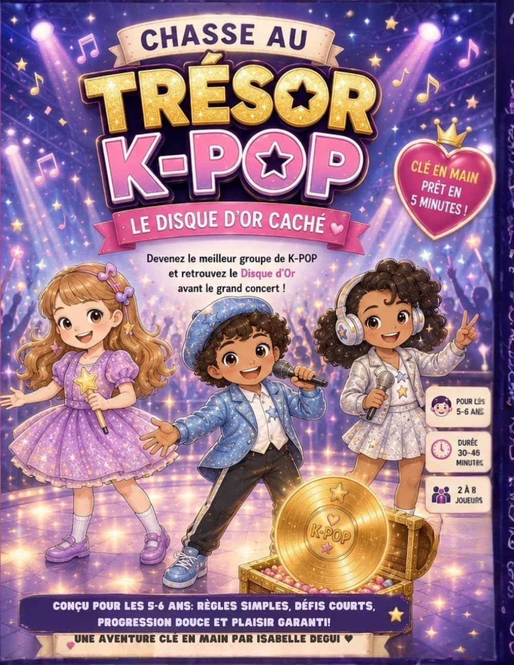 Chasse au trésor K-pop — Le Disque d’Or caché: Jeu anniversaire clé en main – activité immersive pour enfants 5-6 ans