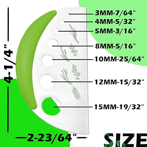 Miniatura 2 de Paquete de 2 pelacables de hierbas de acero inoxidable con 7 agujeros, adecuado para defoliador de hojas de verduras, tomillo, romero, lavanda,