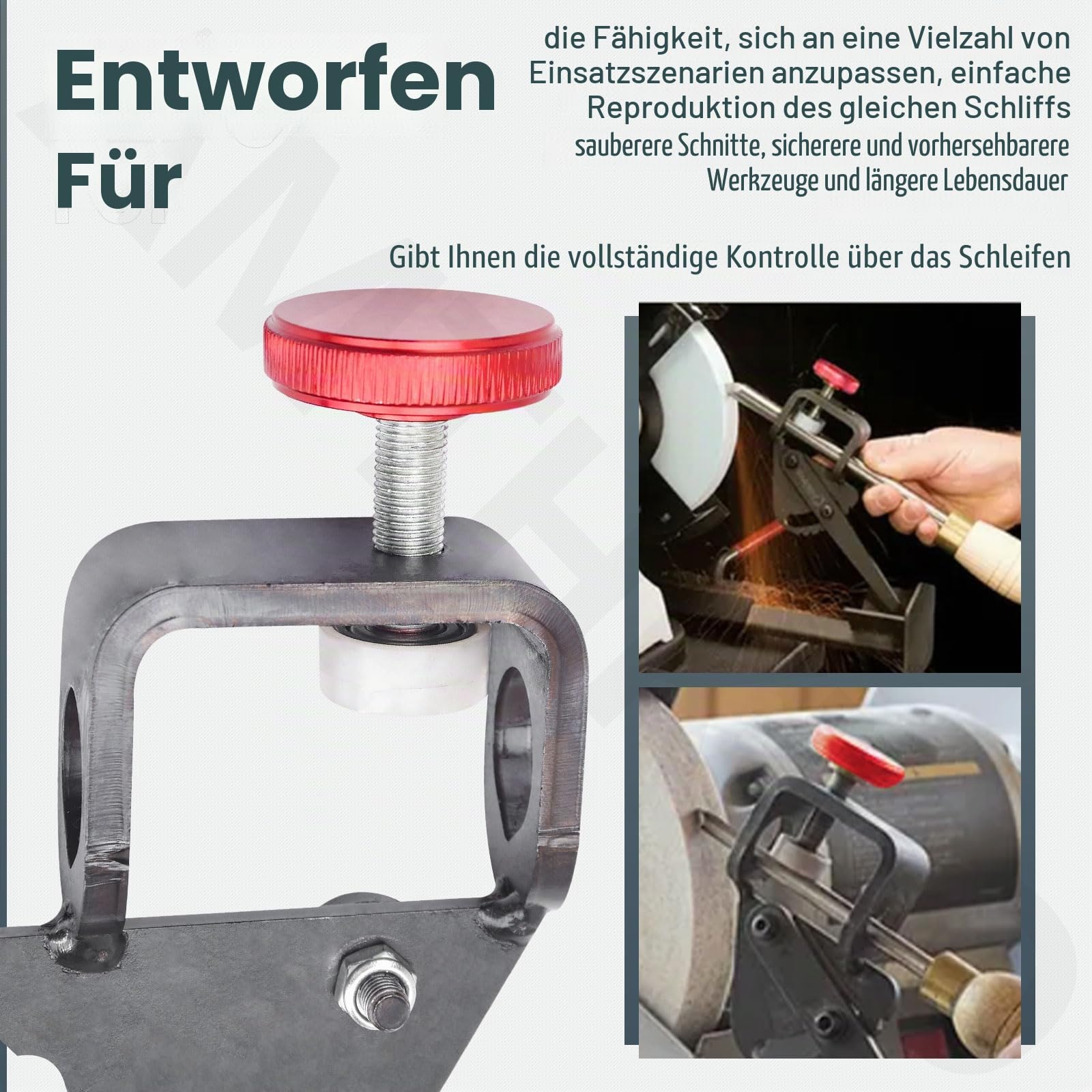 Vari-Grind-Aufsatz, Drechselwerkzeug für Wolverine-Schleifvorrichtungen, verbesserter Spannmechanismus hält Werkzeuge fest und verhindert das Rollen. Funktioniert mit Werkzeugen bis zu 1,9 cm