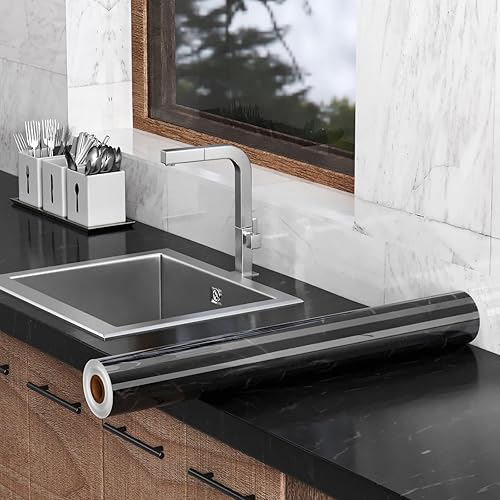 Miniatura 2 de Oxdigi - Papel de contacto estilo mármol, 24 x 196pulgadas, autoadhesivo, despegar y pegar, papel mural para cocina, encimera, gabinetes, muebles, a