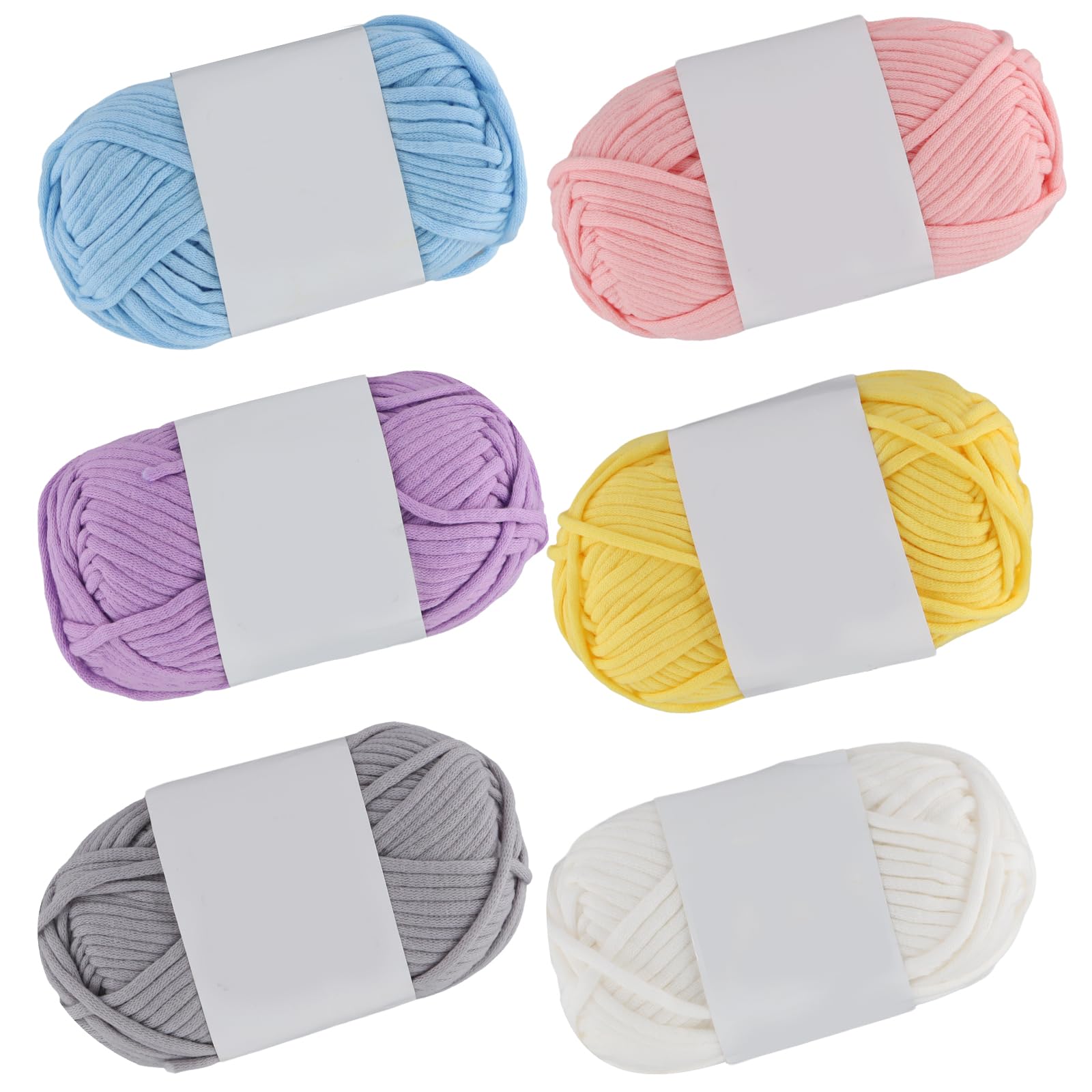 Crochet Yarn 6x50g No Split Thick Chunky Cotton Yarn, Crochet Thread Kit for DIY Blankets, Clothes, Hats, Towels, Gloves (Mix)